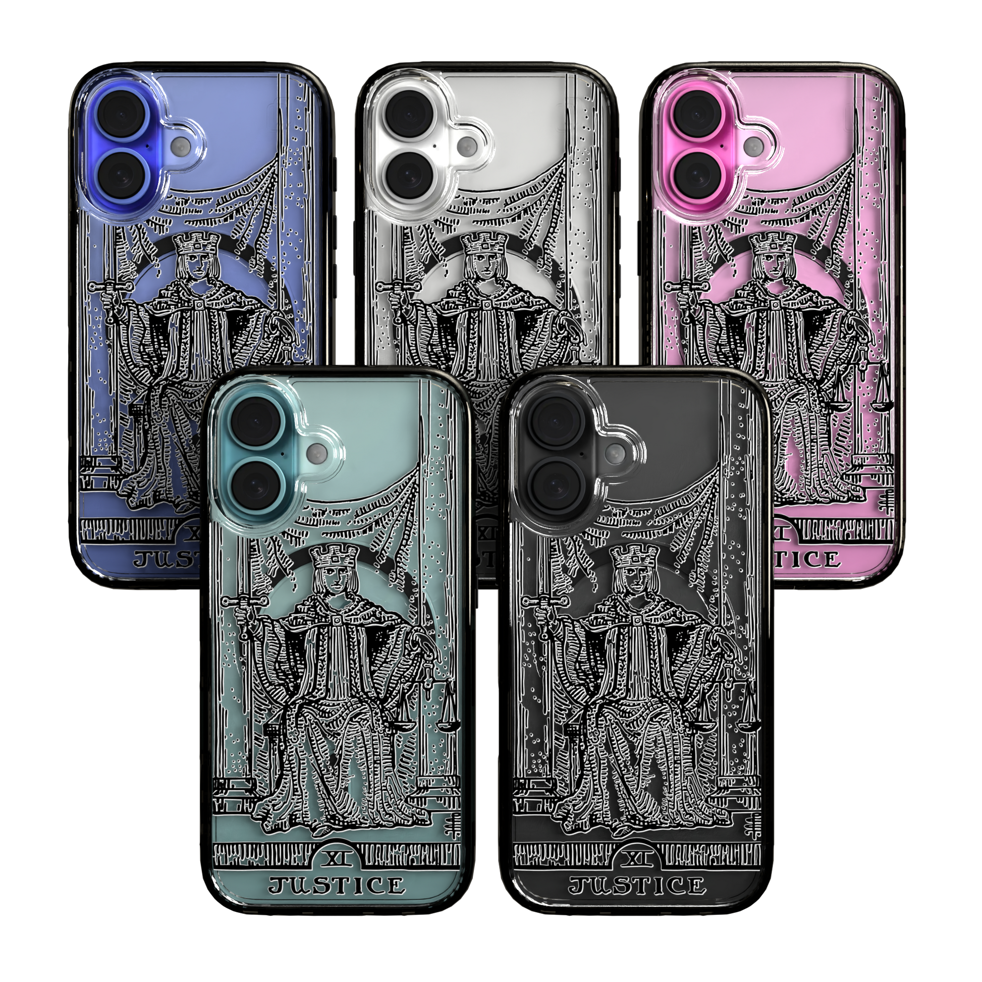 iPhone 16 Series | MagSafe | Tarot Collection | Justice Justice - Line / iPhone 16 / Black