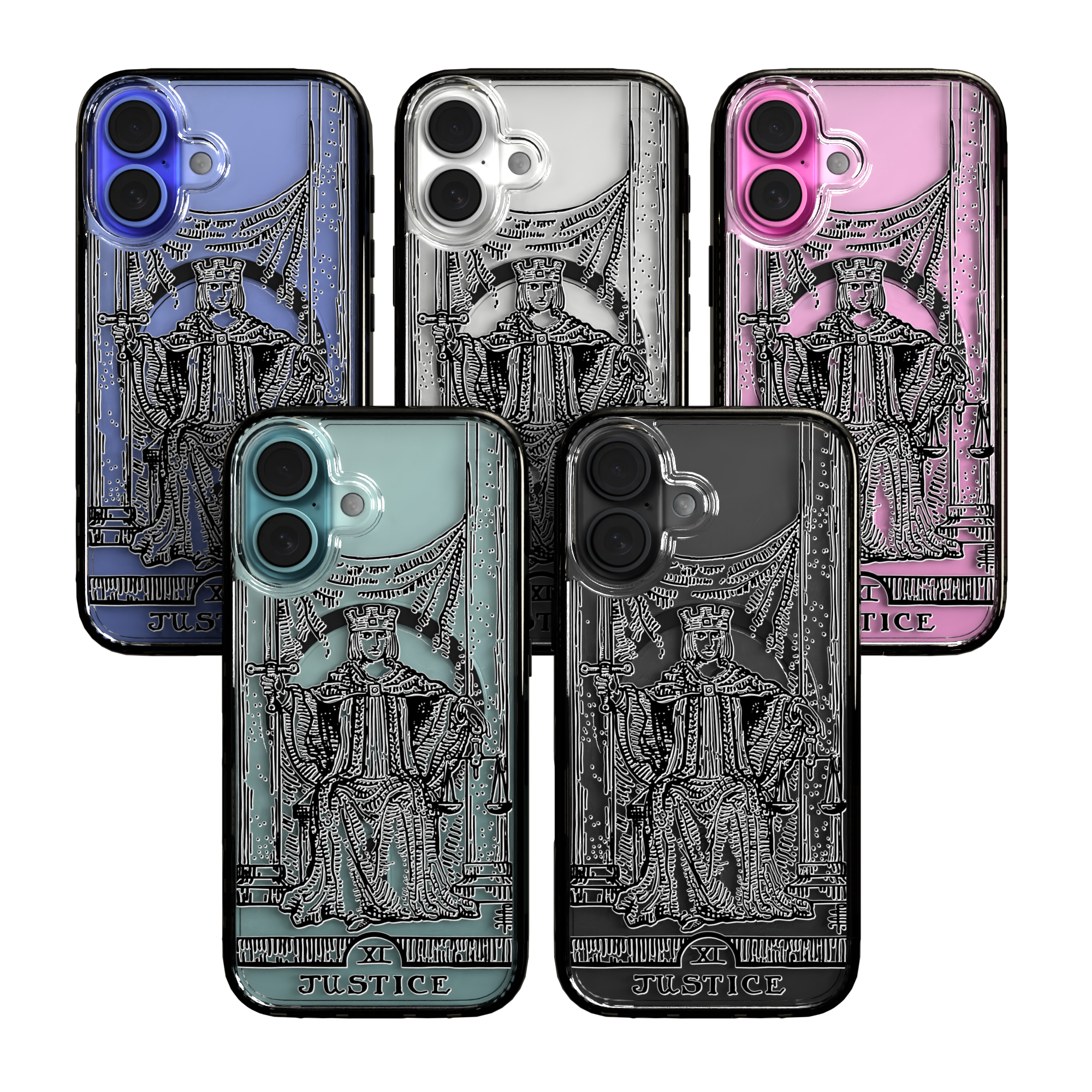 iPhone 16 Series | MagSafe | Tarot Collection | Justice Justice - Line / iPhone 16 / Black