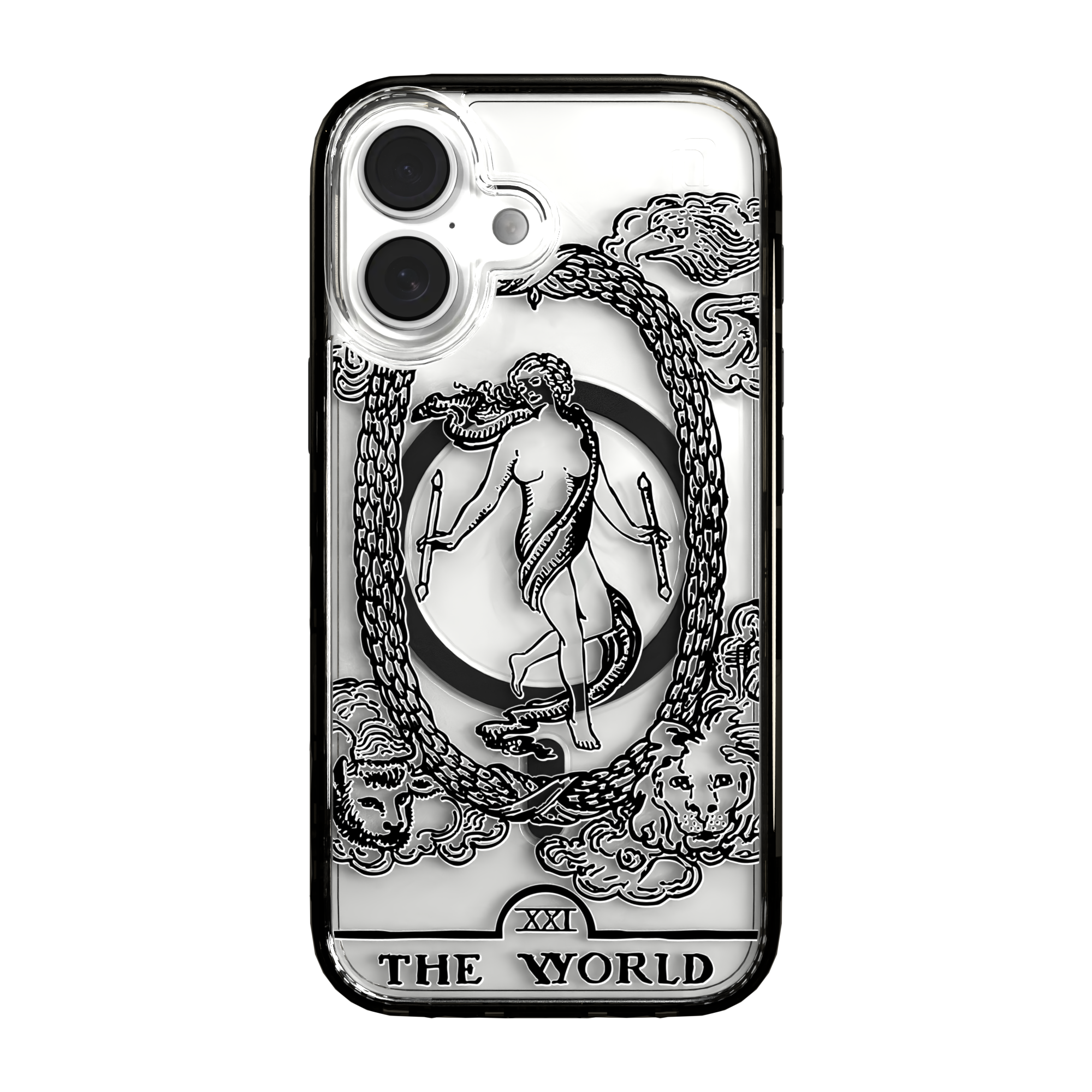 iPhone 16 Series | MagSafe | Tarot Collection | The World The World - Line / iPhone 16 / Black