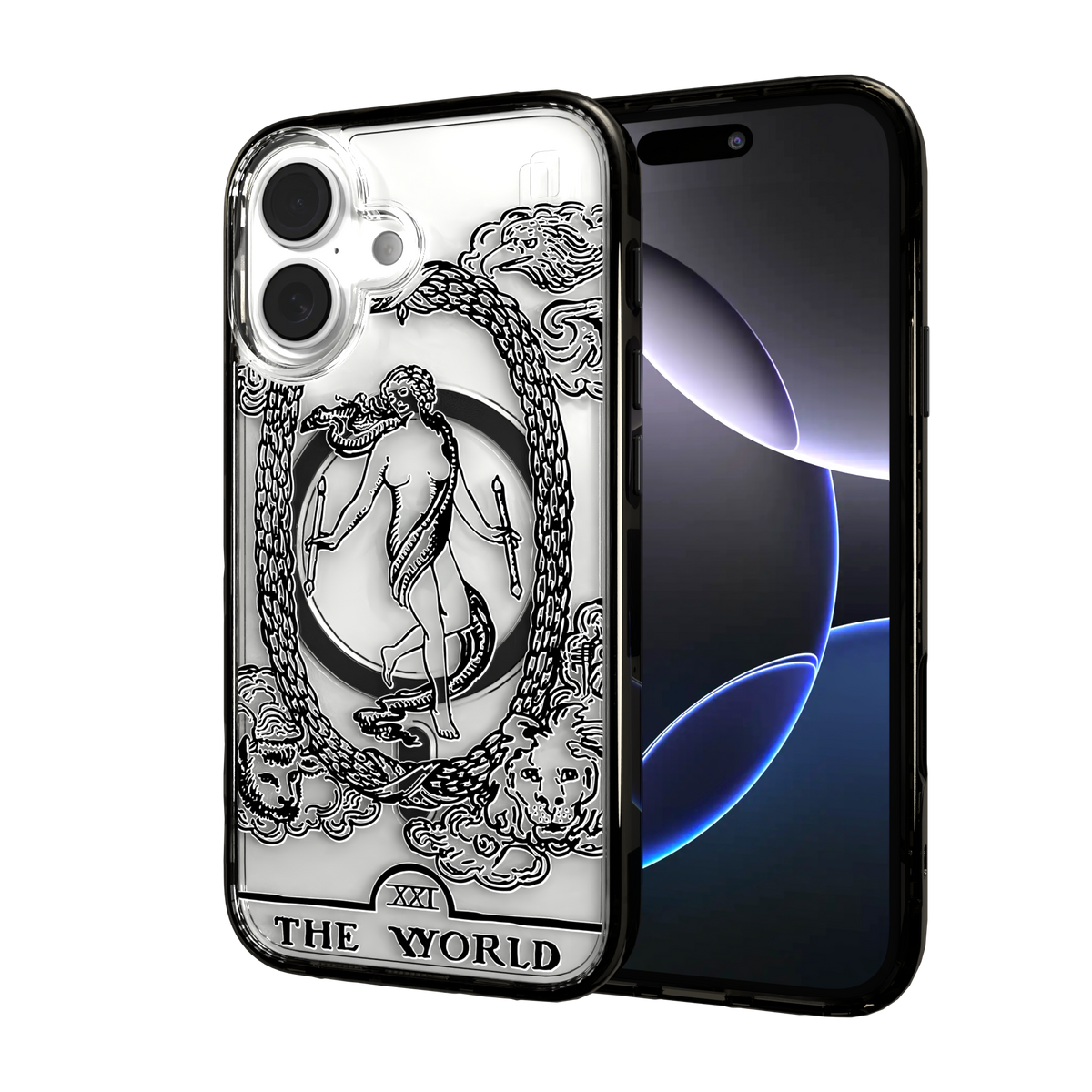 iPhone 16 Series | MagSafe | Tarot Collection | The World The World - Line / iPhone 16 / Black