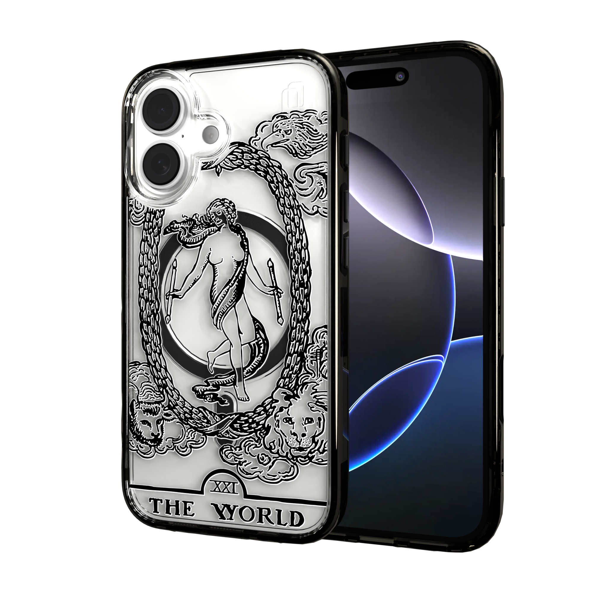 iPhone 16 Series | MagSafe | Tarot Collection | The World The World - Line / iPhone 16 / Black