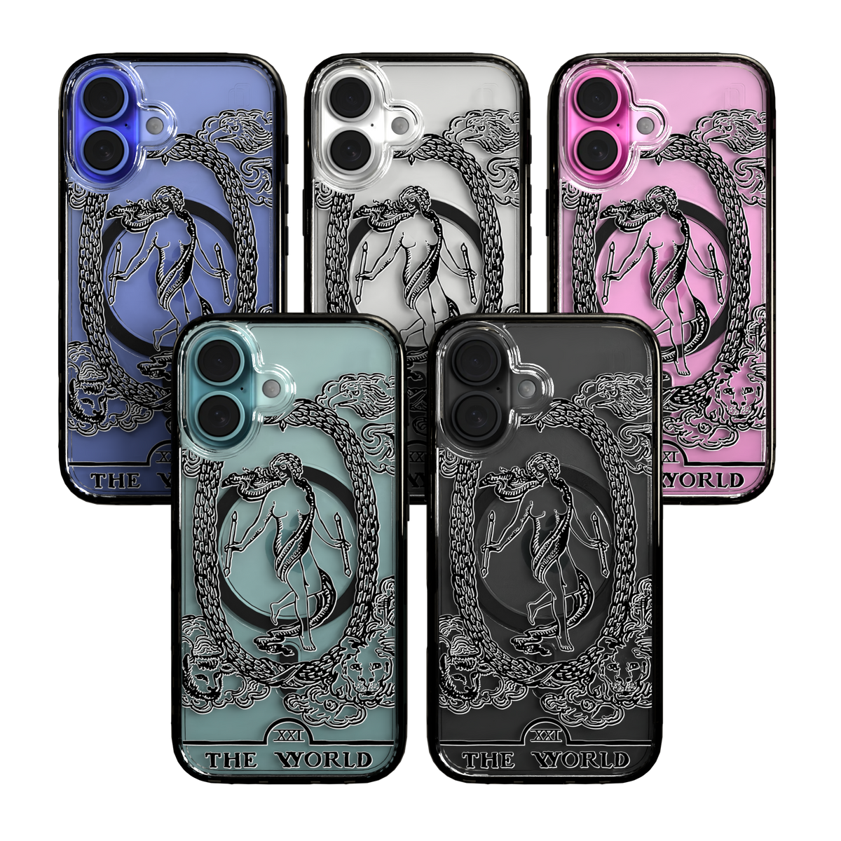 iPhone 16 Series | MagSafe | Tarot Collection | The World The World - Line / iPhone 16 / Black