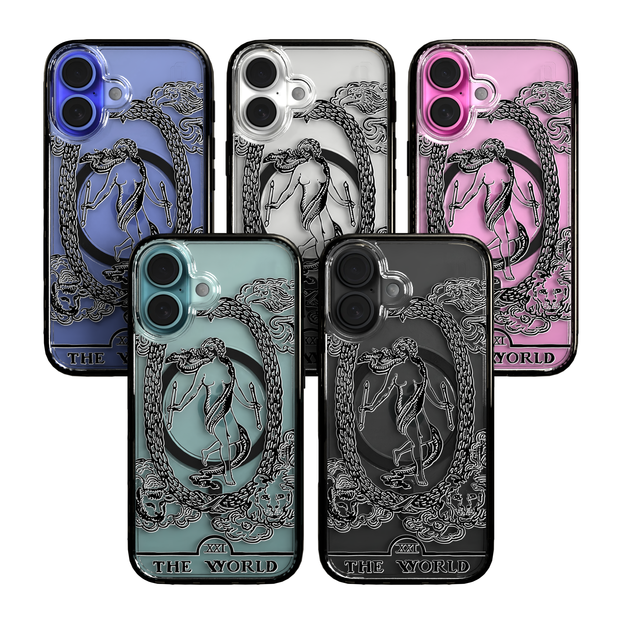 iPhone 16 Series | MagSafe | Tarot Collection | The World The World - Line / iPhone 16 / Black