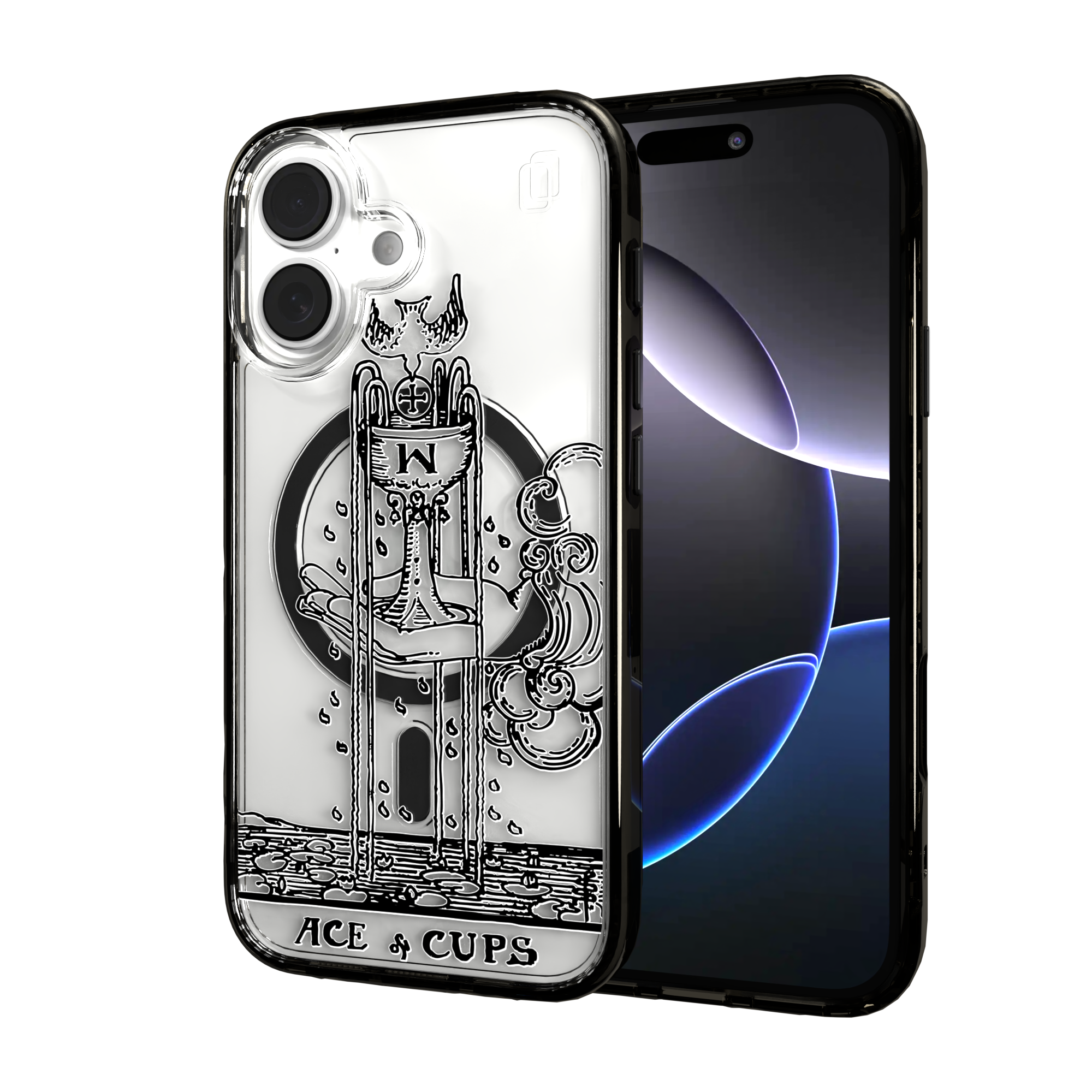 iPhone 16 Series | MagSafe | Tarot Collection | Ace of Cups Ace of Cups - Line / iPhone 16 / Black