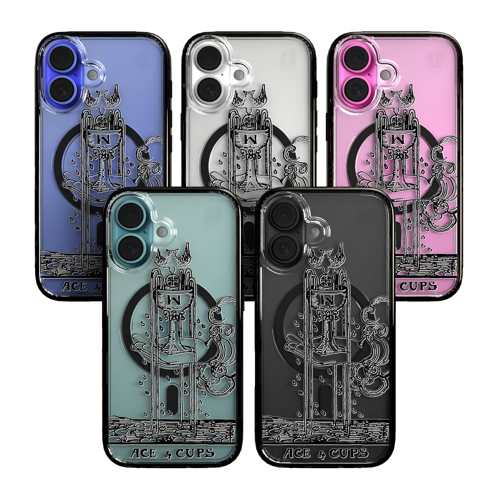 iPhone 16 Series | MagSafe | Tarot Collection | Ace of Cups Ace of Cups - Line / iPhone 16 / Black