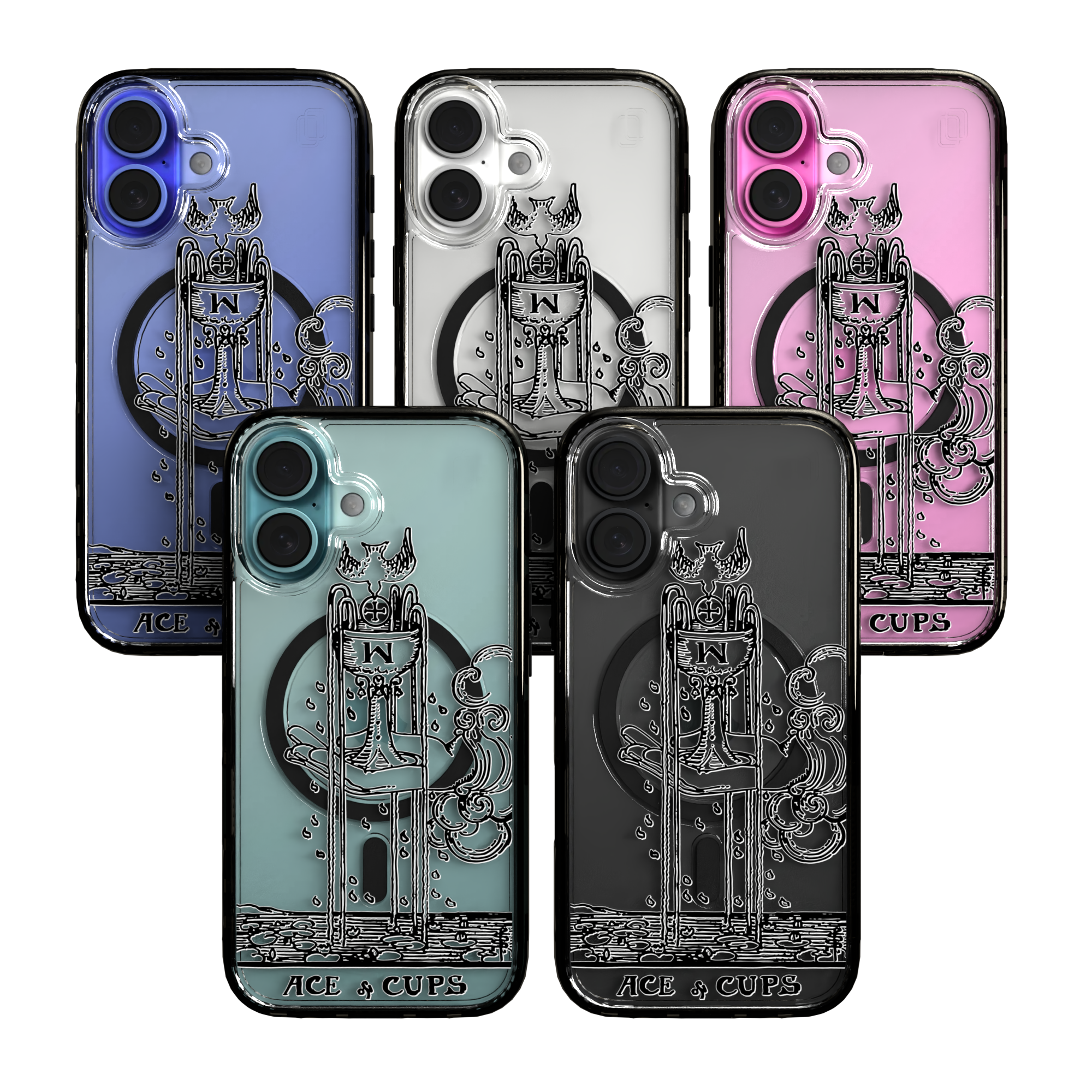iPhone 16 Series | MagSafe | Tarot Collection | Ace of Cups Ace of Cups - Line / iPhone 16 / Black