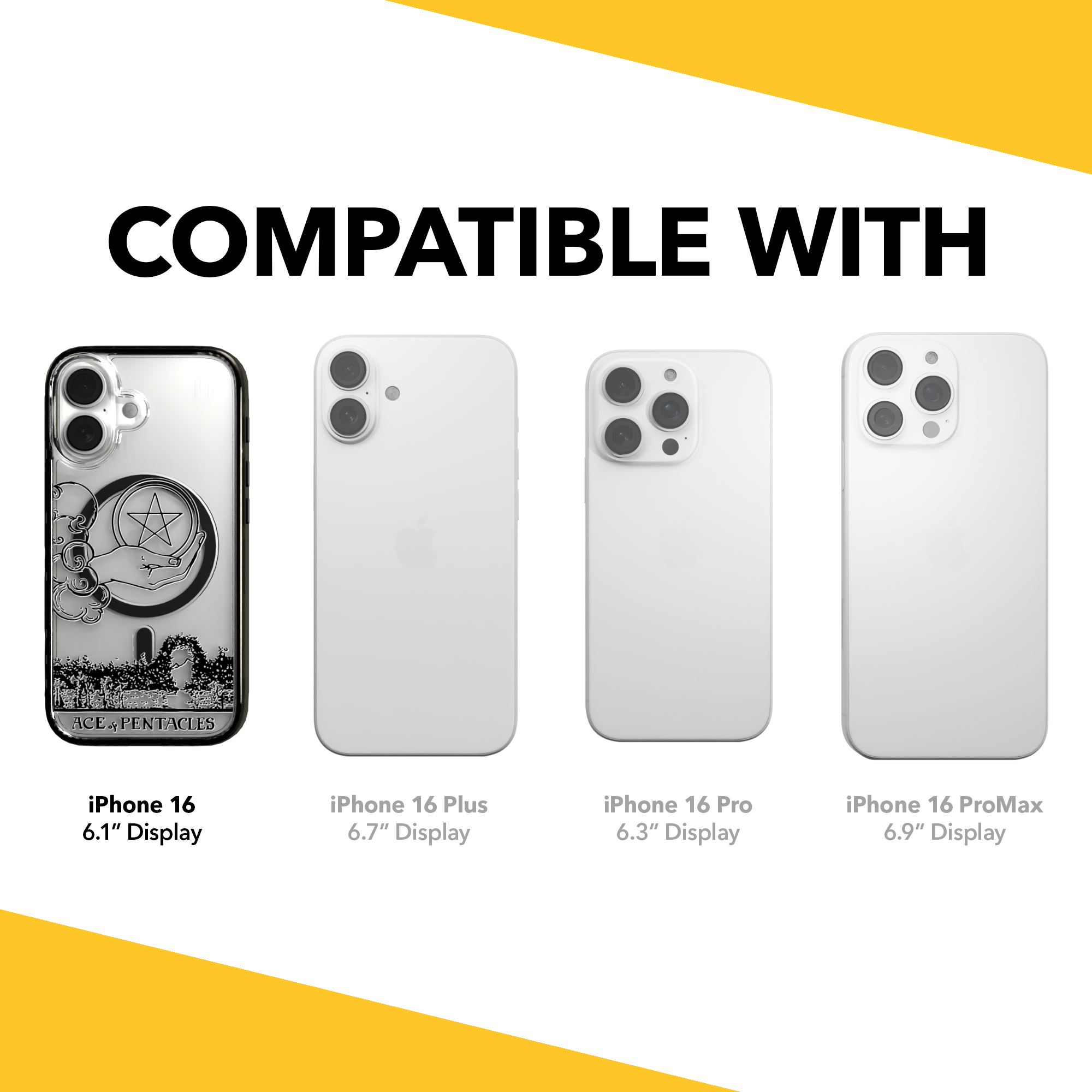 iPhone 16 Series | MagSafe | Tarot Collection | Ace of Pentacles Ace of Pentacles - Line / iPhone 16 / Black