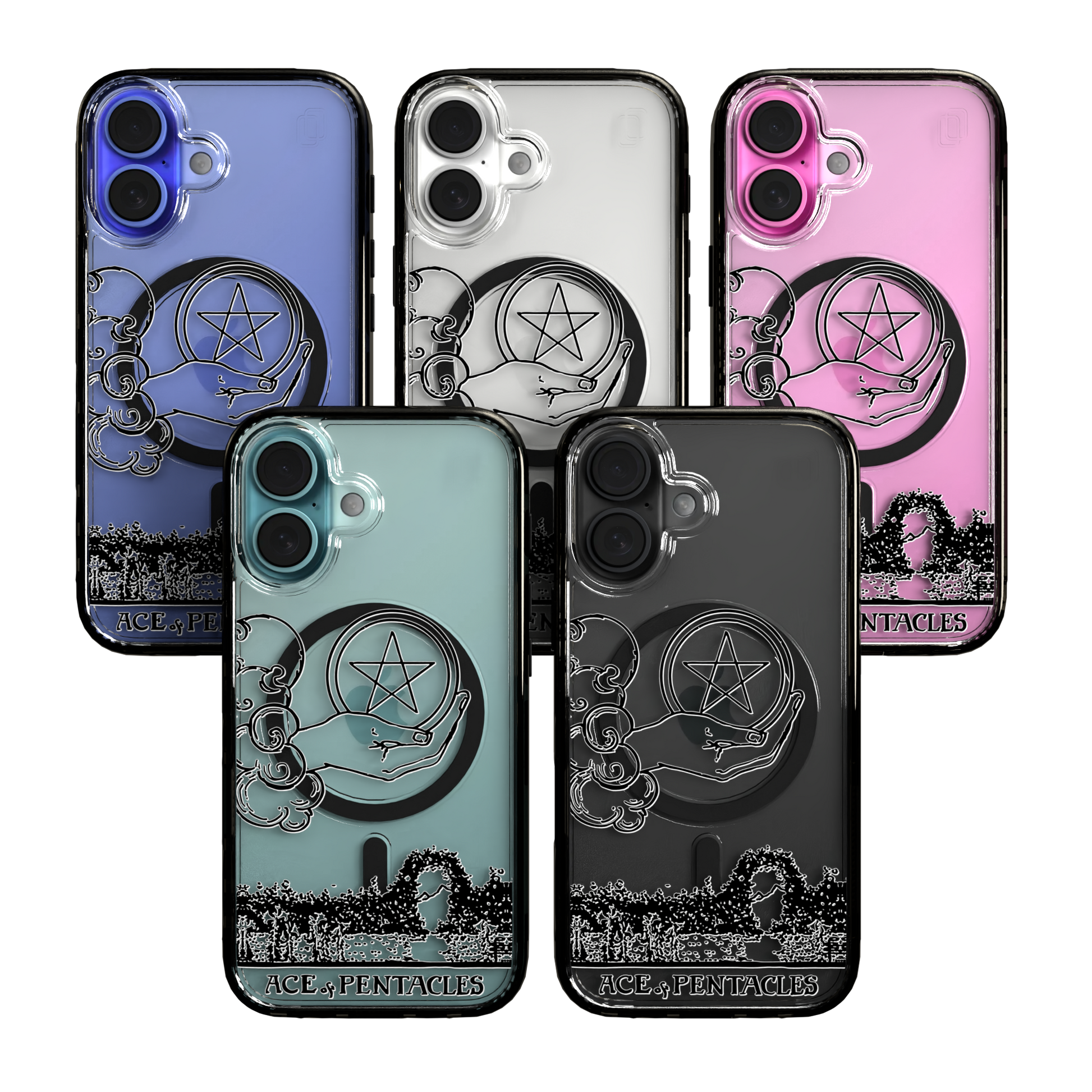 iPhone 16 Series | MagSafe | Tarot Collection | Ace of Pentacles Ace of Pentacles - Line / iPhone 16 / Black