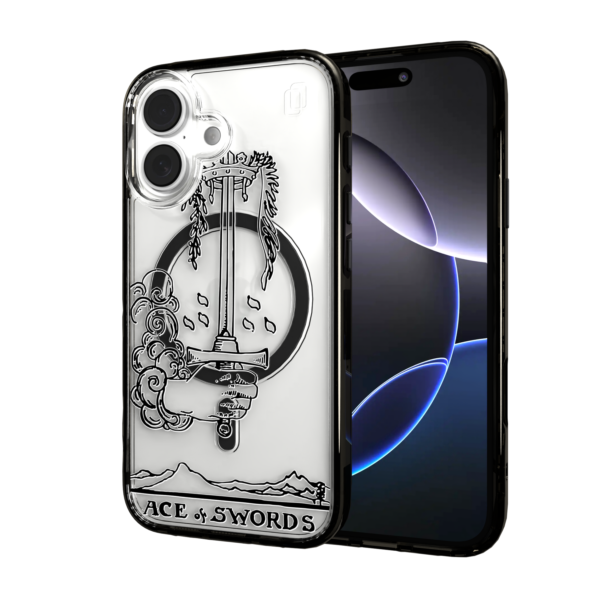 iPhone 16 Series | MagSafe | Tarot Collection | Ace of Swords Ace of Swords - Line / iPhone 16 / Black