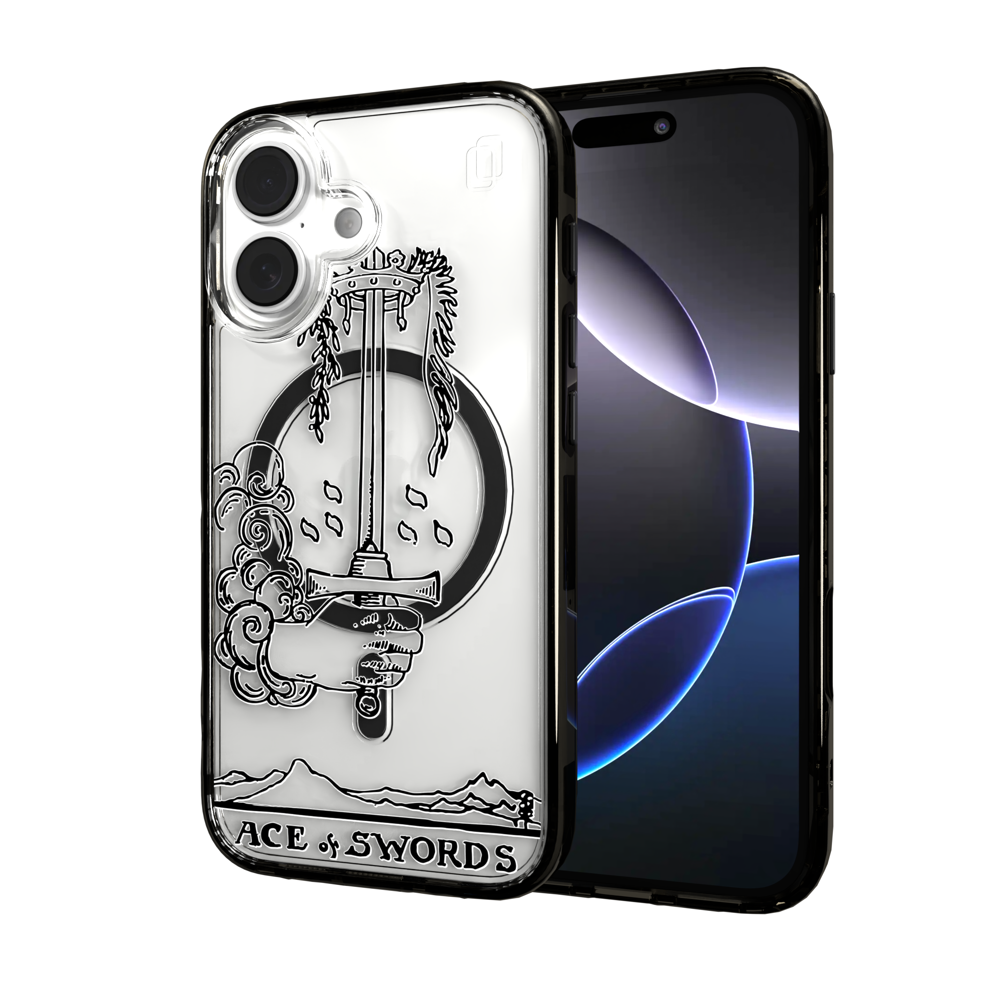 iPhone 16 Series | MagSafe | Tarot Collection | Ace of Swords Ace of Swords - Line / iPhone 16 / Black