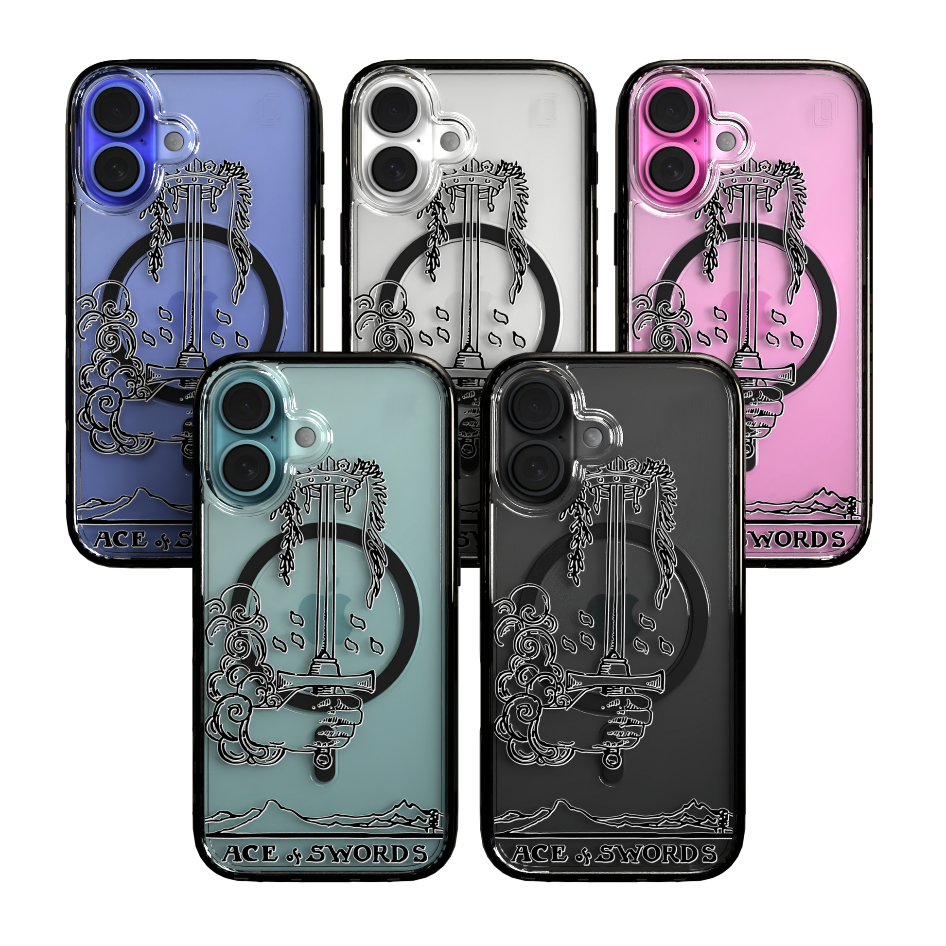 iPhone 16 Series | MagSafe | Tarot Collection | Ace of Swords Ace of Swords - Line / iPhone 16 / Black