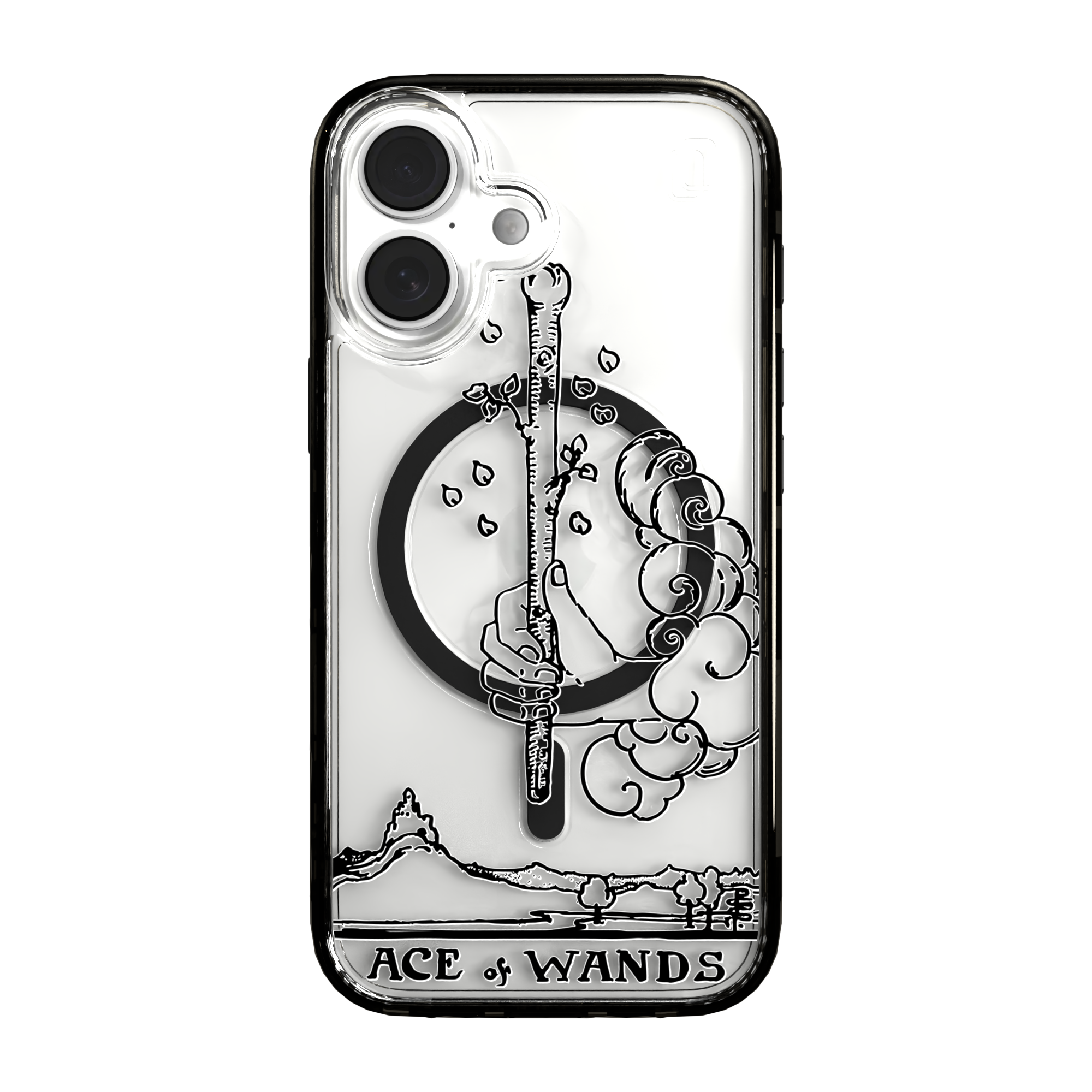 iPhone 16 Series | MagSafe | Tarot Collection | Ace of Wands Ace of Wands - Line / iPhone 16 / Black