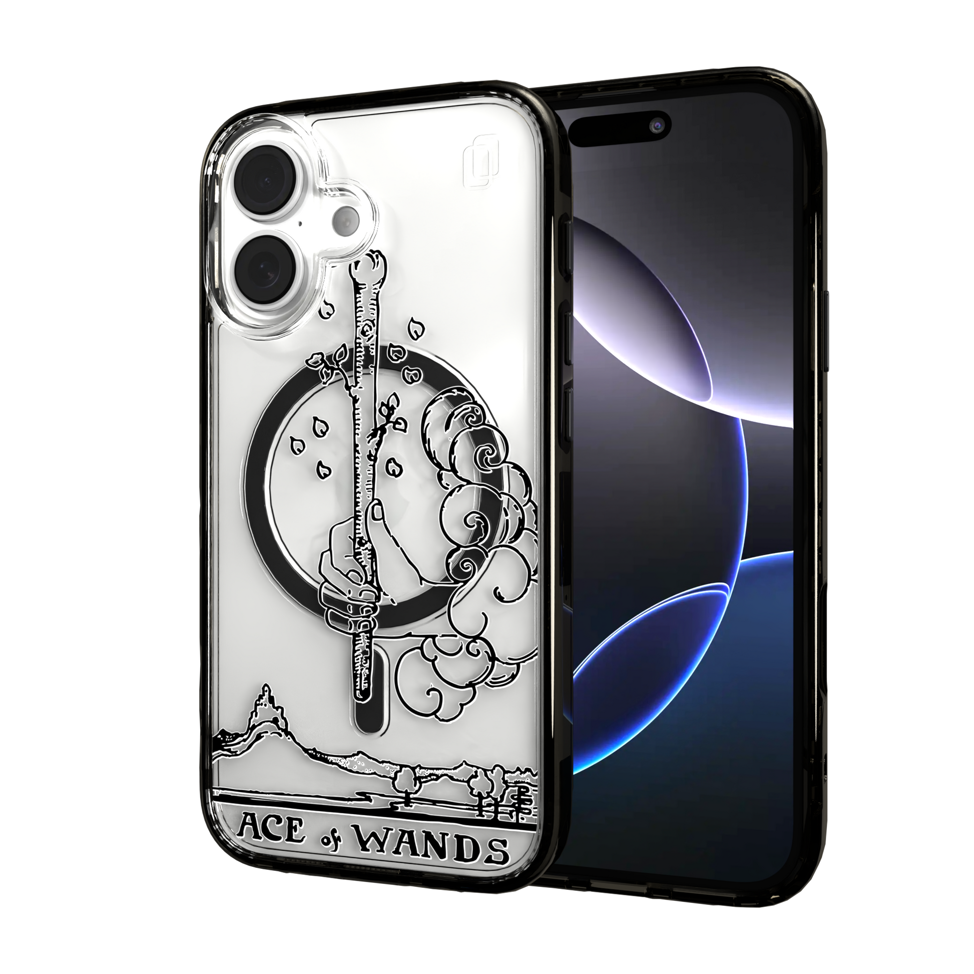 iPhone 16 Series | MagSafe | Tarot Collection | Ace of Wands Ace of Wands - Line / iPhone 16 / Black