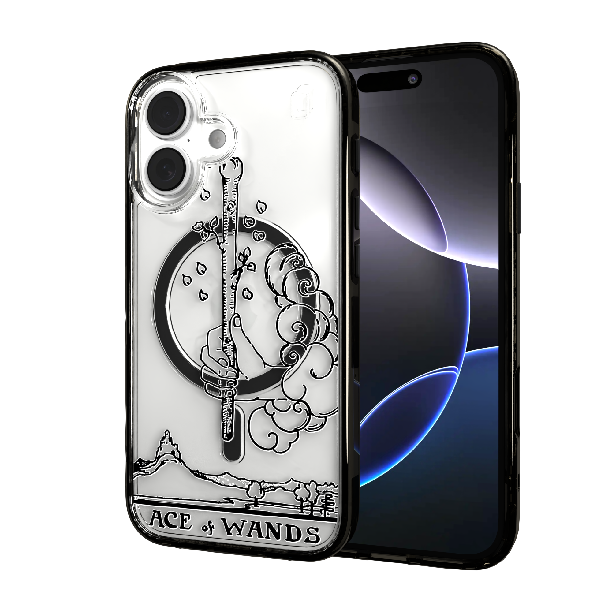 iPhone 16 Series | MagSafe | Tarot Collection | Ace of Wands Ace of Wands - Line / iPhone 16 / Black