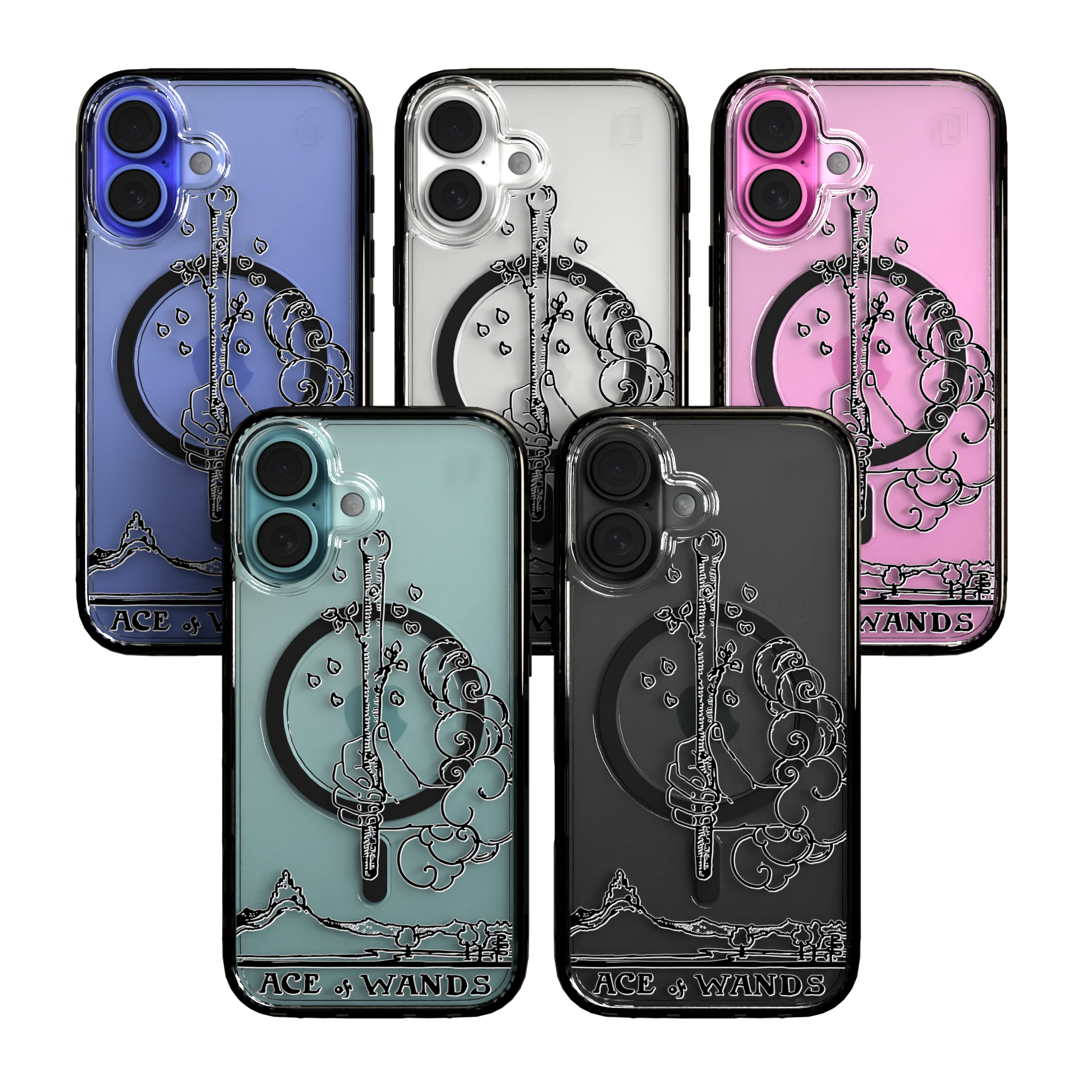 iPhone 16 Series | MagSafe | Tarot Collection | Ace of Wands Ace of Wands - Line / iPhone 16 / Black