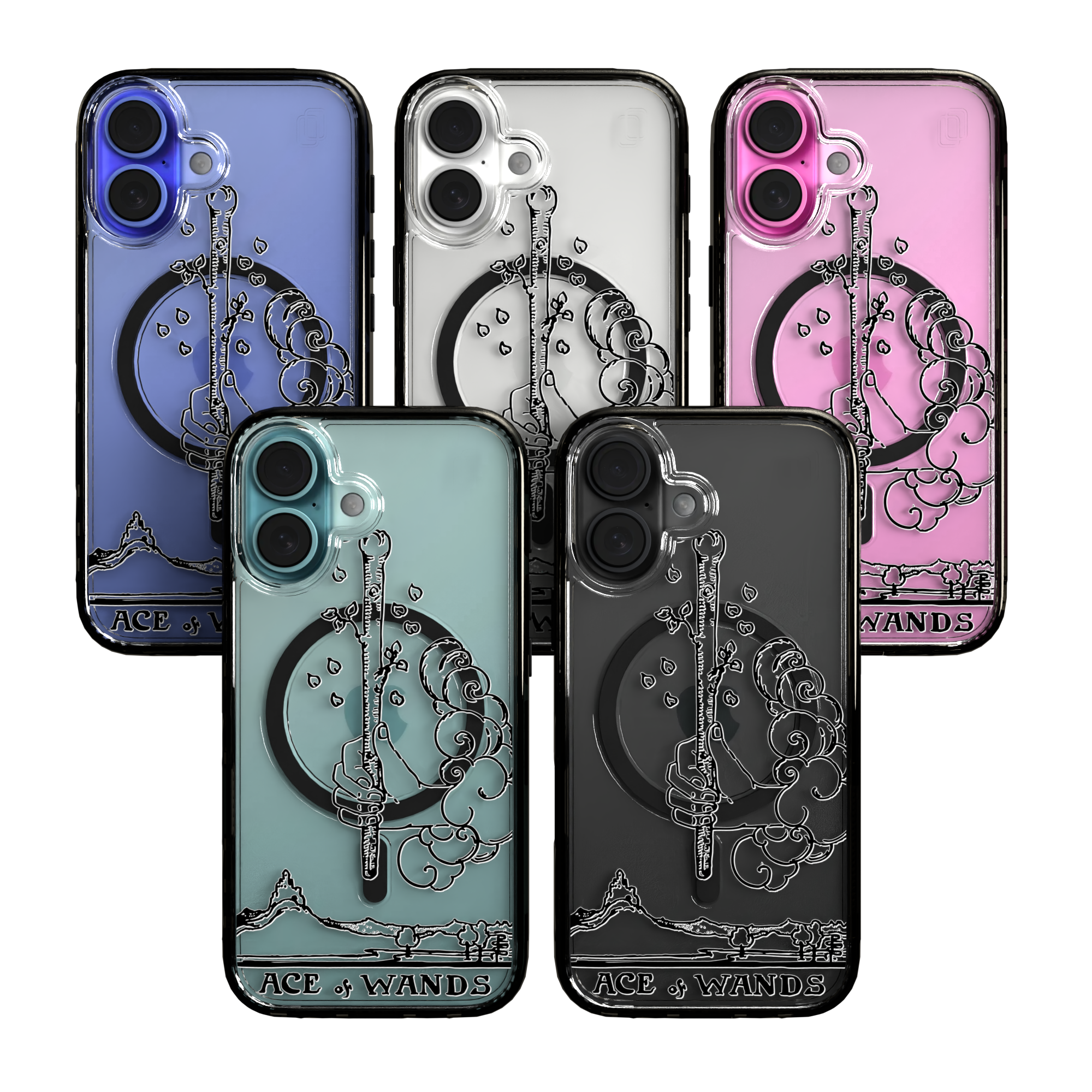 iPhone 16 Series | MagSafe | Tarot Collection | Ace of Wands Ace of Wands - Line / iPhone 16 / Black