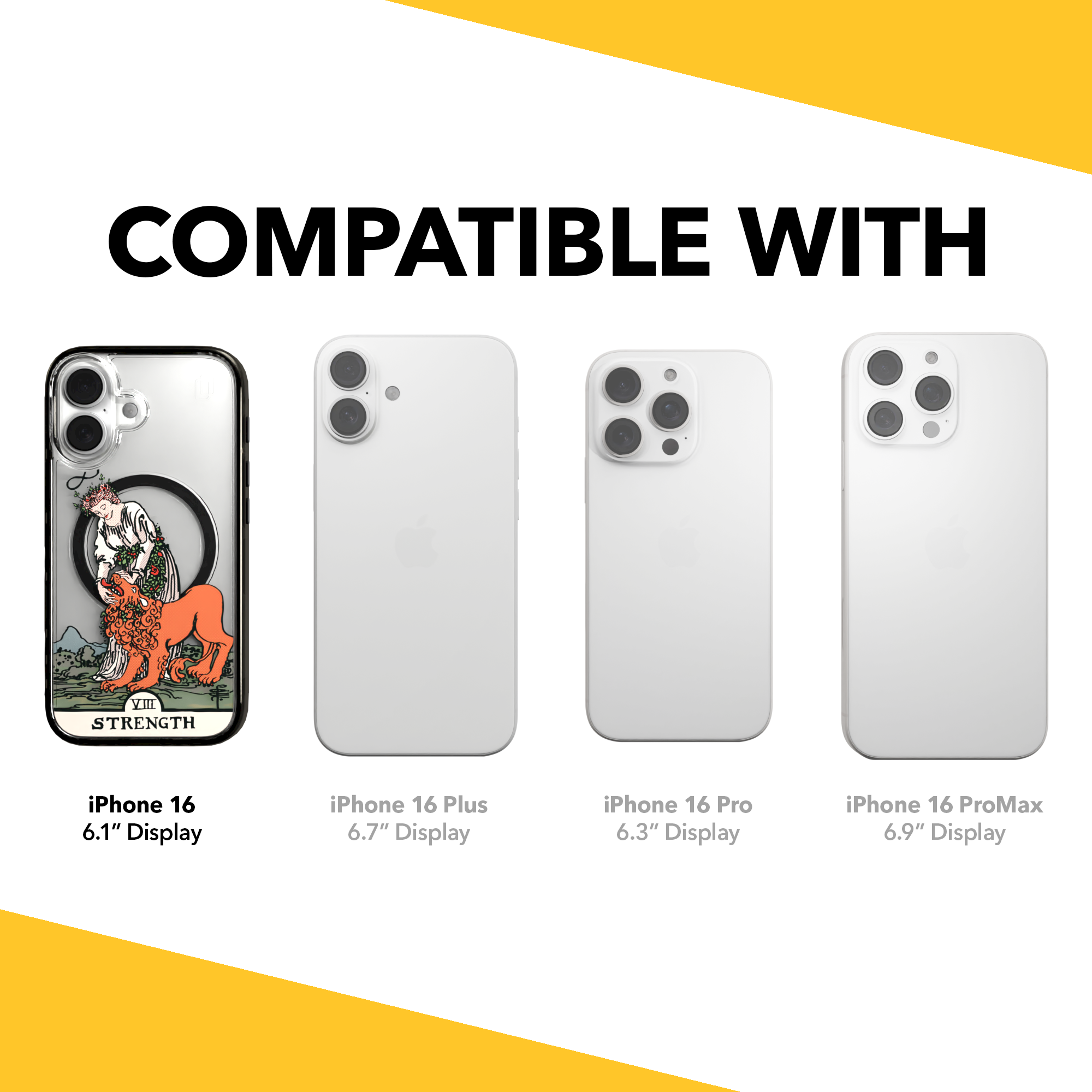 iPhone 16 Series | MagSafe | Tarot Collection | Strength Strength - Color / iPhone 16 / Black