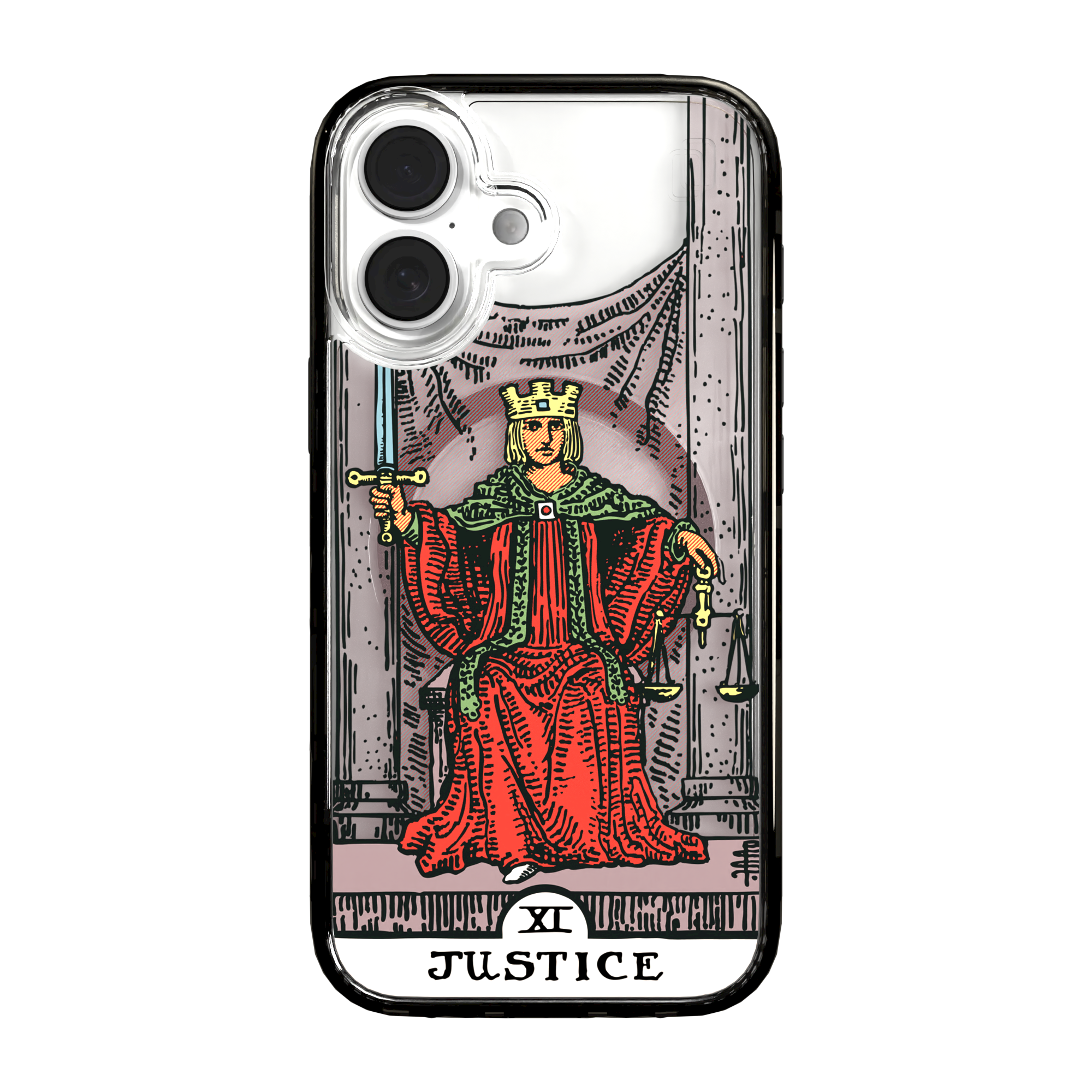 iPhone 16 Series | MagSafe | Tarot Collection | Justice Justice - Color / iPhone 16 / Black