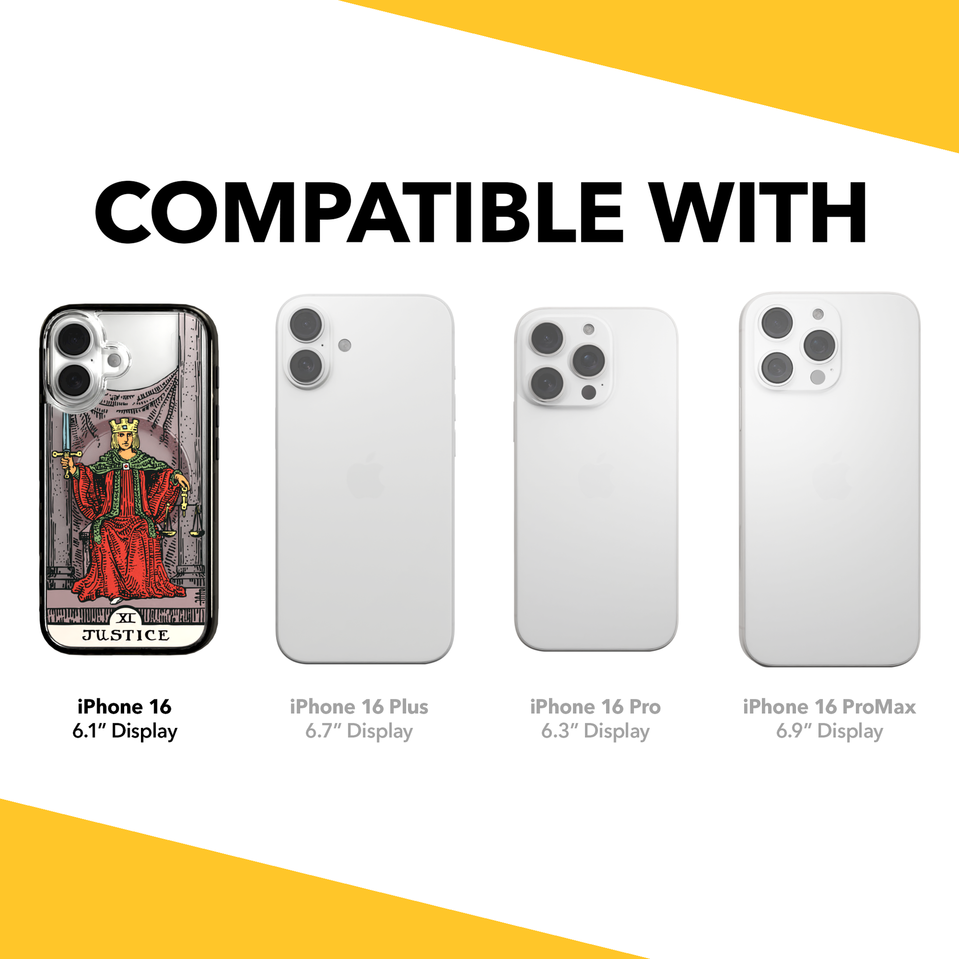 iPhone 16 Series | MagSafe | Tarot Collection | Justice Justice - Color / iPhone 16 / Black