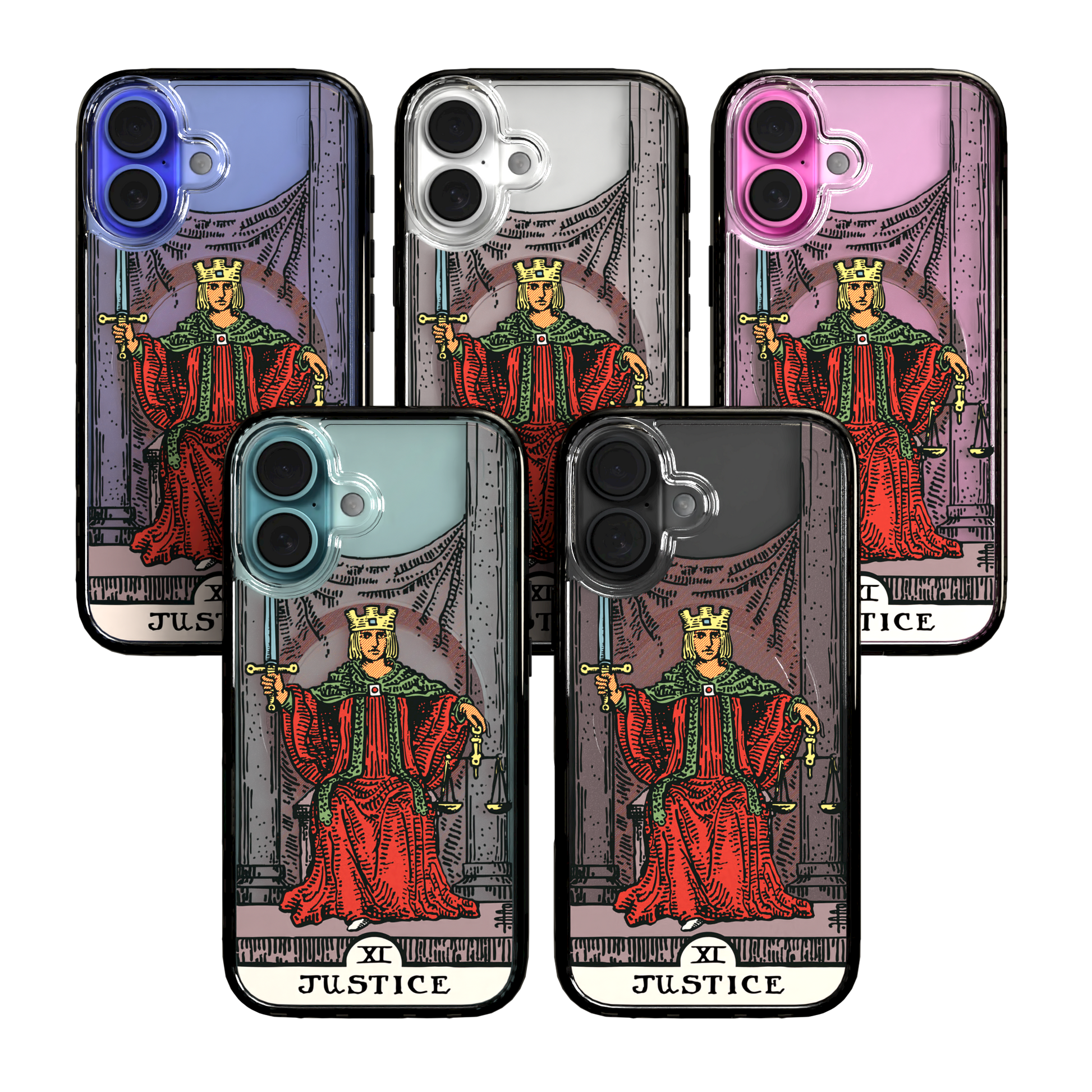 iPhone 16 Series | MagSafe | Tarot Collection | Justice Justice - Color / iPhone 16 / Black
