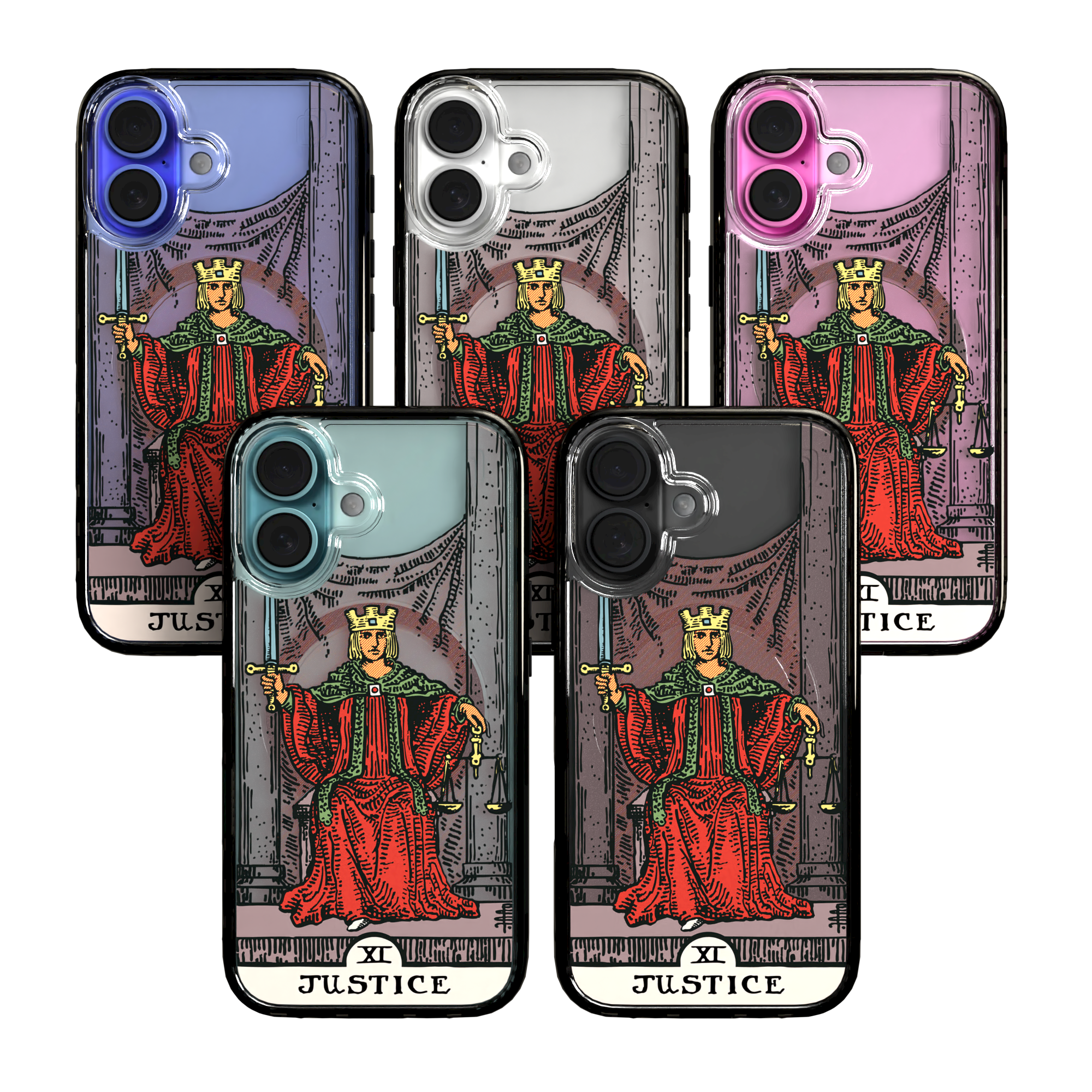 iPhone 16 Series | MagSafe | Tarot Collection | Justice Justice - Color / iPhone 16 / Black