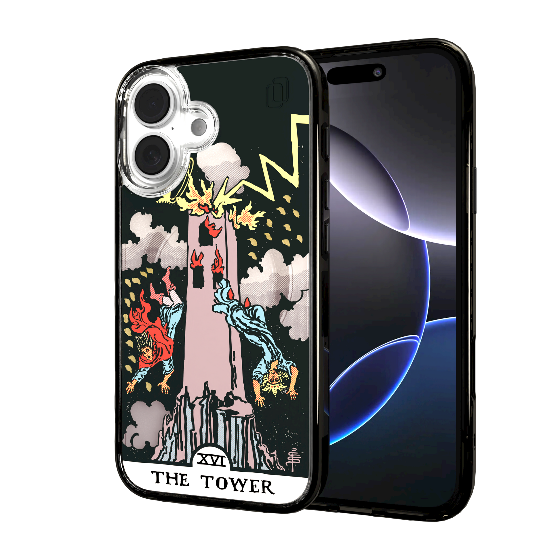 iPhone 16 Series | MagSafe | Tarot Collection | The Tower The Tower - Color / iPhone 16 / Black