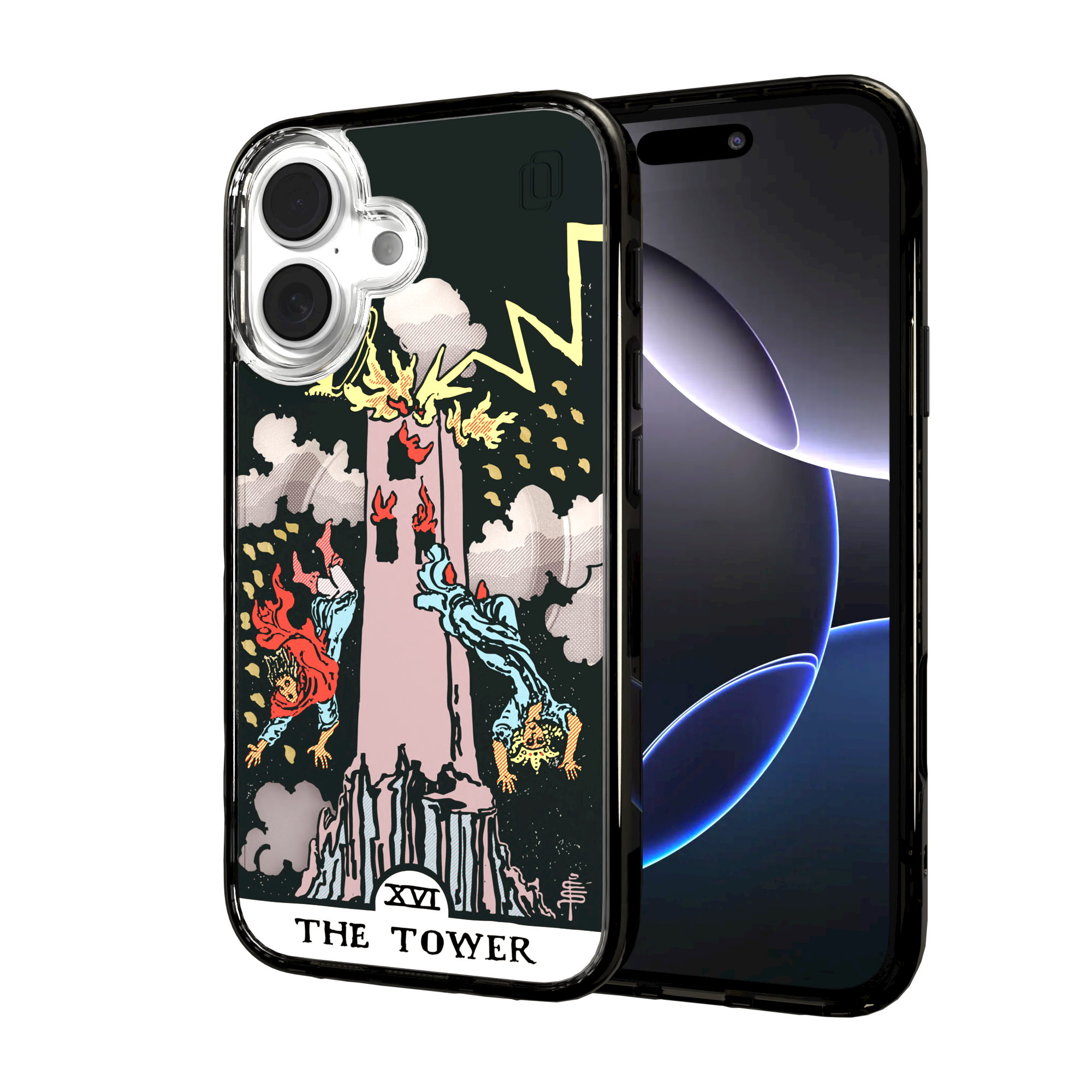 iPhone 16 Series | MagSafe | Tarot Collection | The Tower The Tower - Color / iPhone 16 / Black