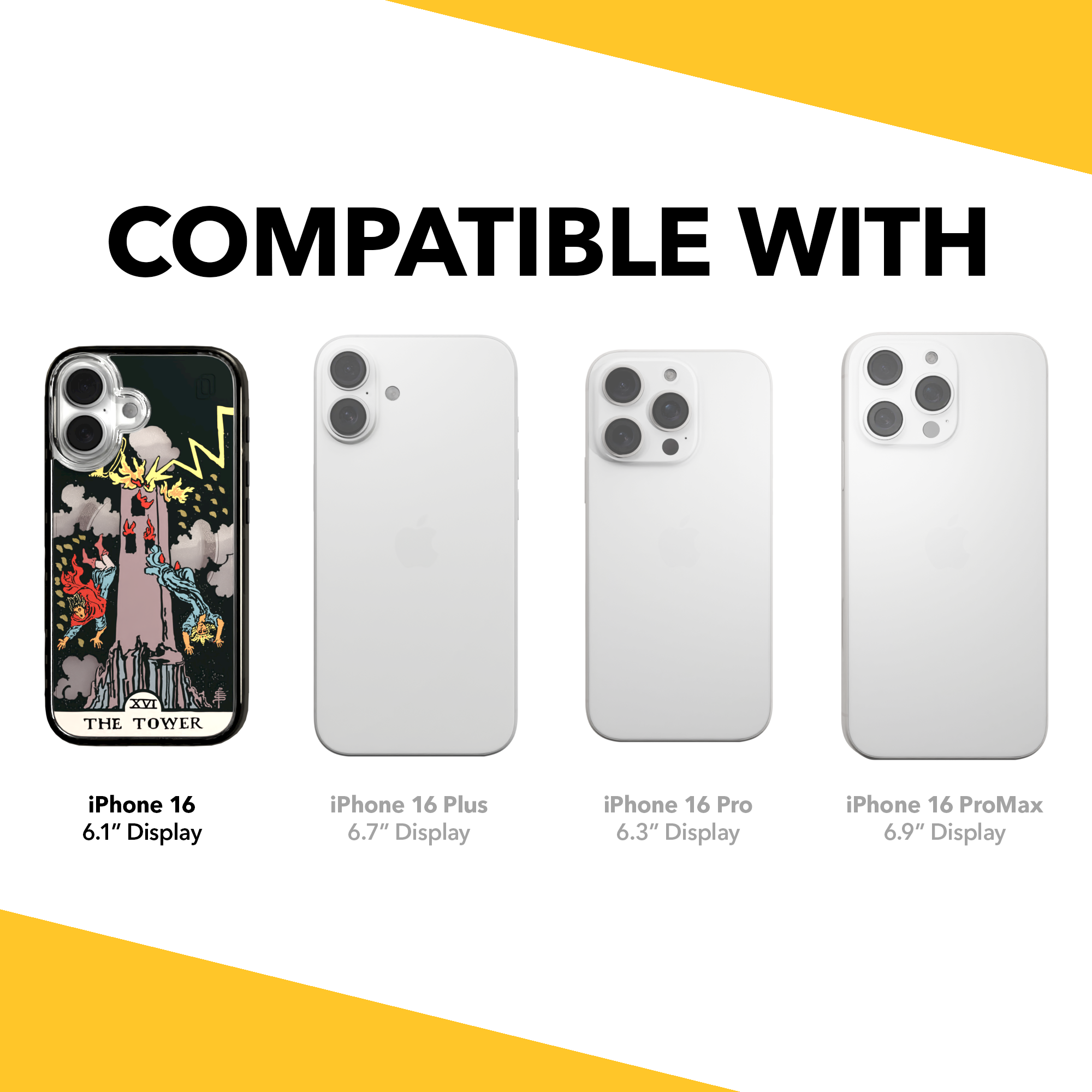 iPhone 16 Series | MagSafe | Tarot Collection | The Tower The Tower - Color / iPhone 16 / Black