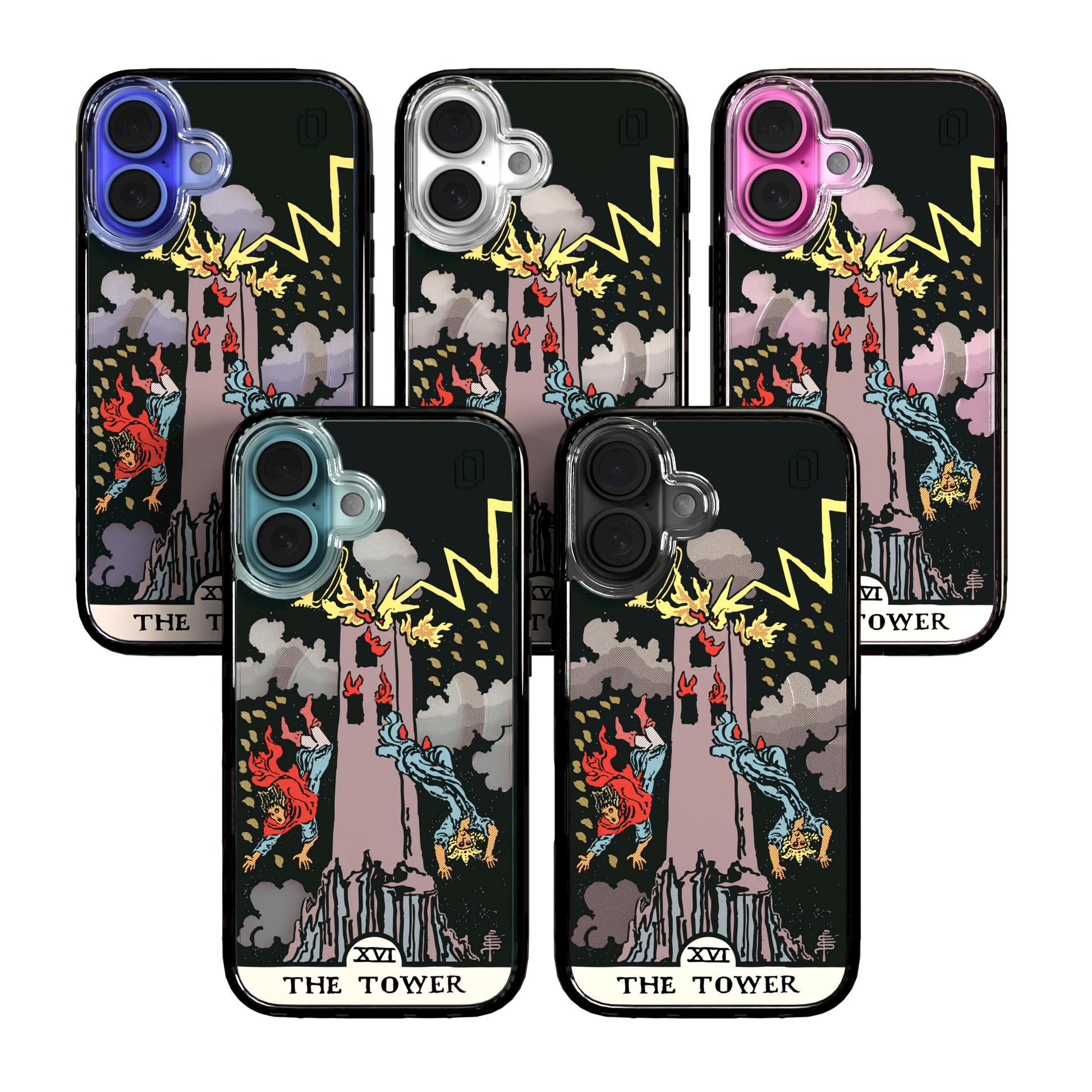 iPhone 16 Series | MagSafe | Tarot Collection | The Tower The Tower - Color / iPhone 16 / Black