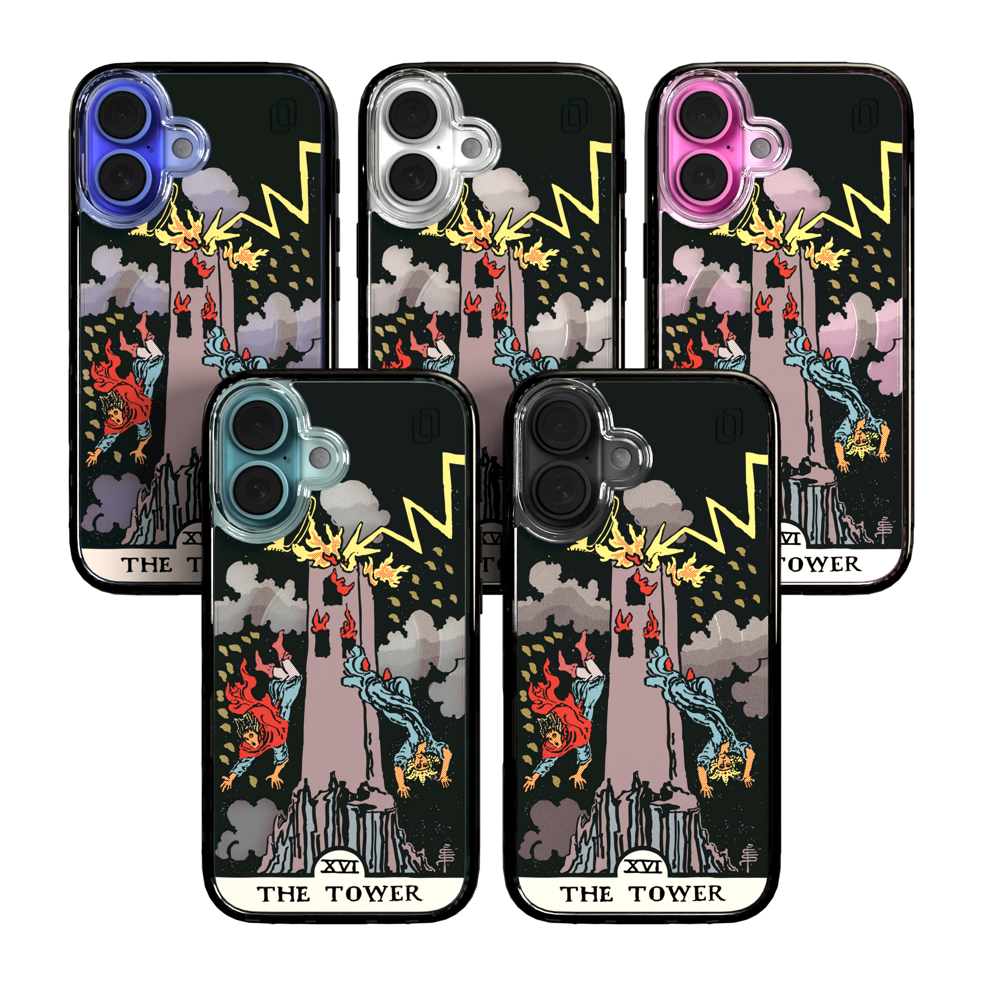 iPhone 16 Series | MagSafe | Tarot Collection | The Tower The Tower - Color / iPhone 16 / Black