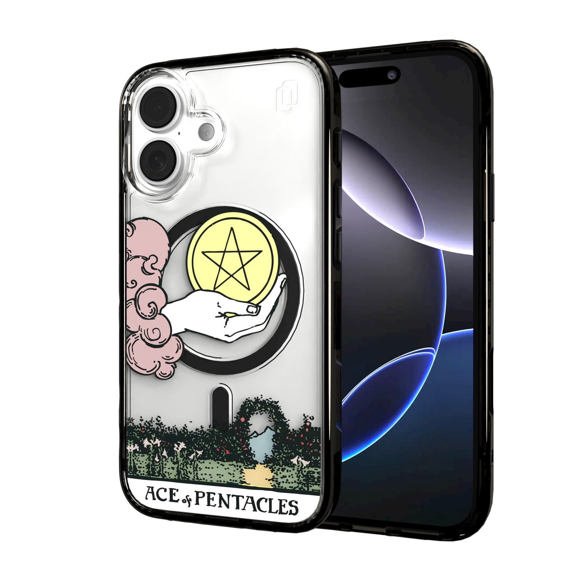 iPhone 16 Series | MagSafe | Tarot Collection | Ace of Pentacles Ace of Pentacles - Color / iPhone 16 / Black