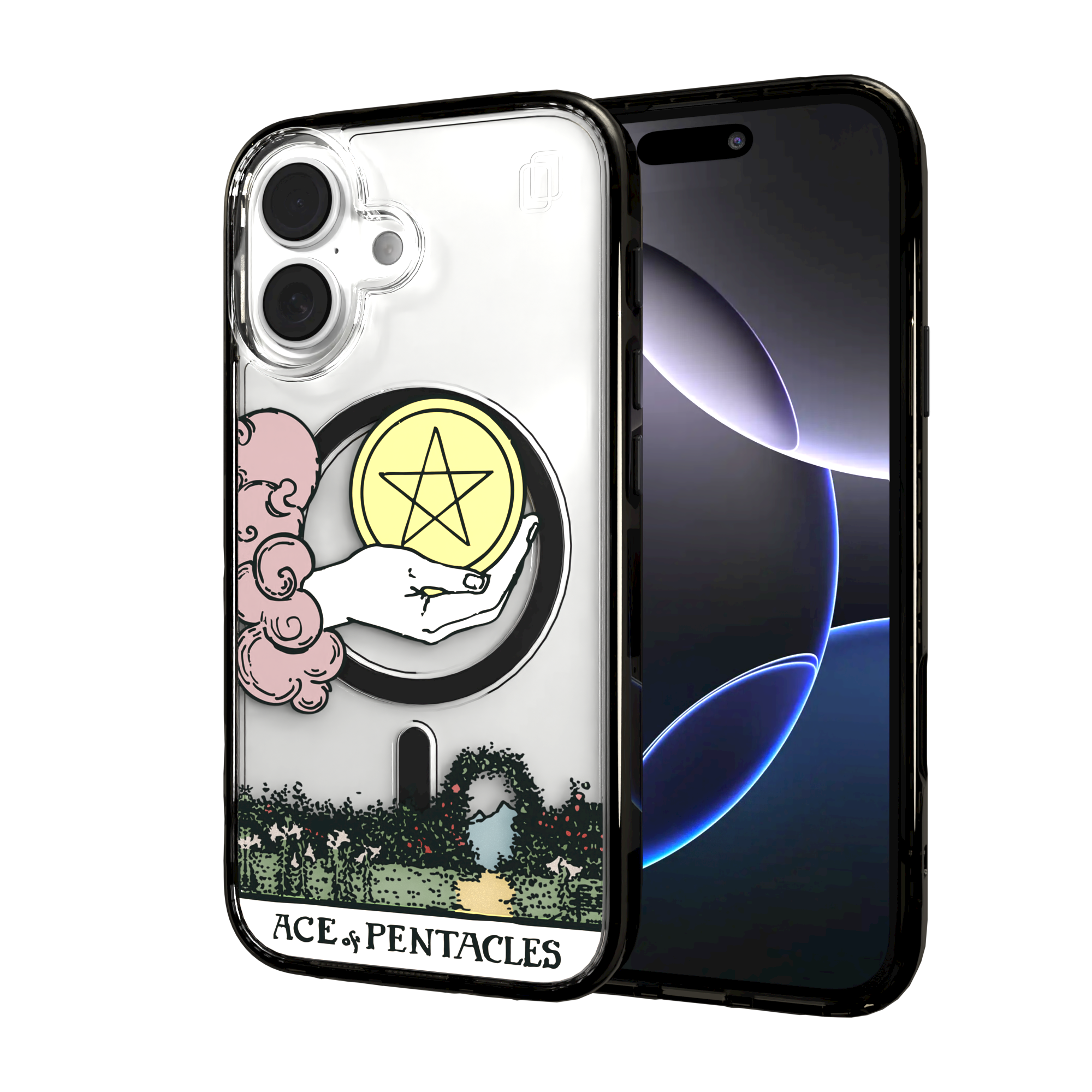 iPhone 16 Series | MagSafe | Tarot Collection | Ace of Pentacles Ace of Pentacles - Color / iPhone 16 / Black