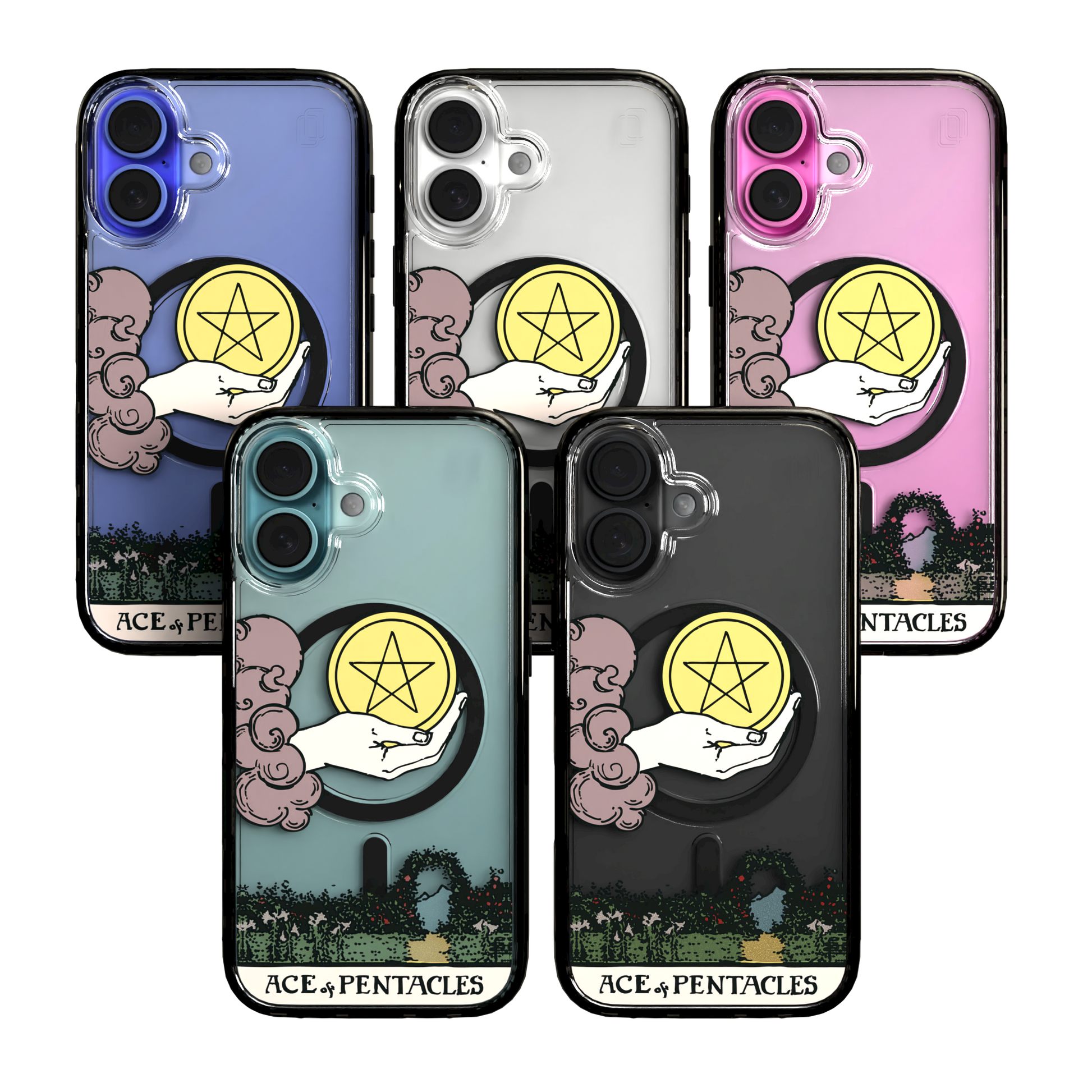 iPhone 16 Series | MagSafe | Tarot Collection | Ace of Pentacles Ace of Pentacles - Color / iPhone 16 / Black