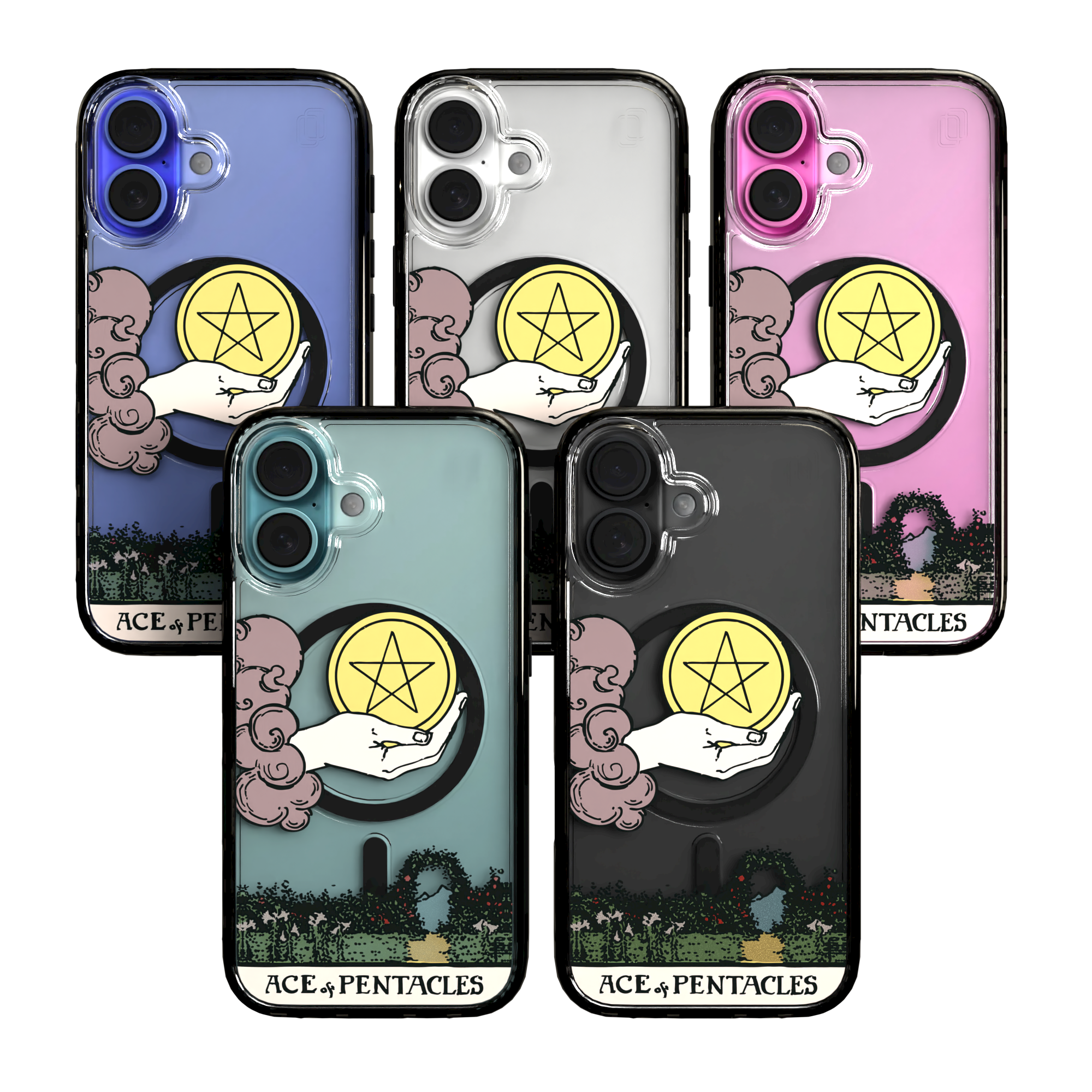 iPhone 16 Series | MagSafe | Tarot Collection | Ace of Pentacles Ace of Pentacles - Color / iPhone 16 / Black