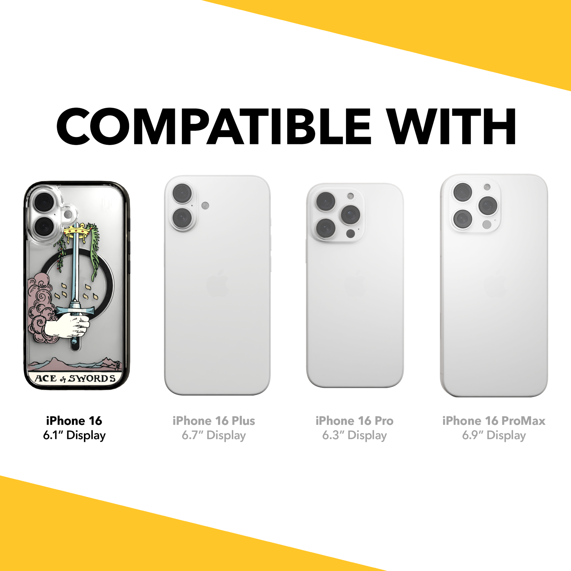 iPhone 16 Series | MagSafe | Tarot Collection | Ace of Swords Ace of Swords - Color / iPhone 16 / Black