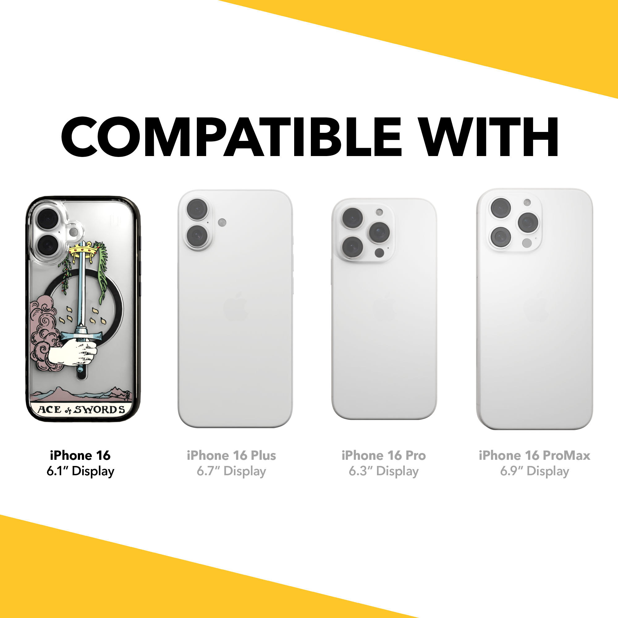 iPhone 16 Series | MagSafe | Tarot Collection | Ace of Swords Ace of Swords - Color / iPhone 16 / Black