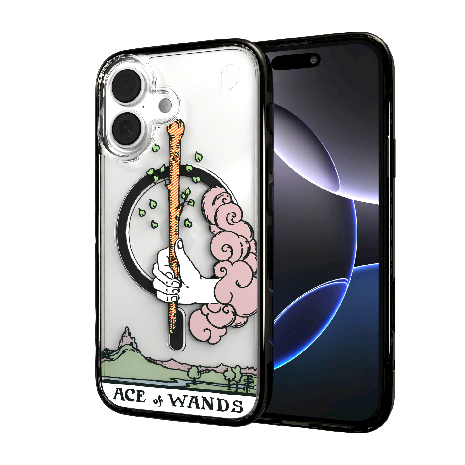 iPhone 16 Series | MagSafe | Tarot Collection | Ace of Wands Ace of Wands - Color / iPhone 16 / Black