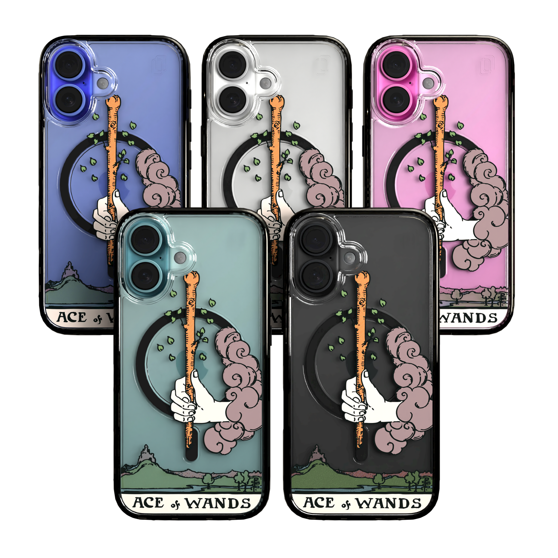 iPhone 16 Series | MagSafe | Tarot Collection | Ace of Wands Ace of Wands - Color / iPhone 16 / Black