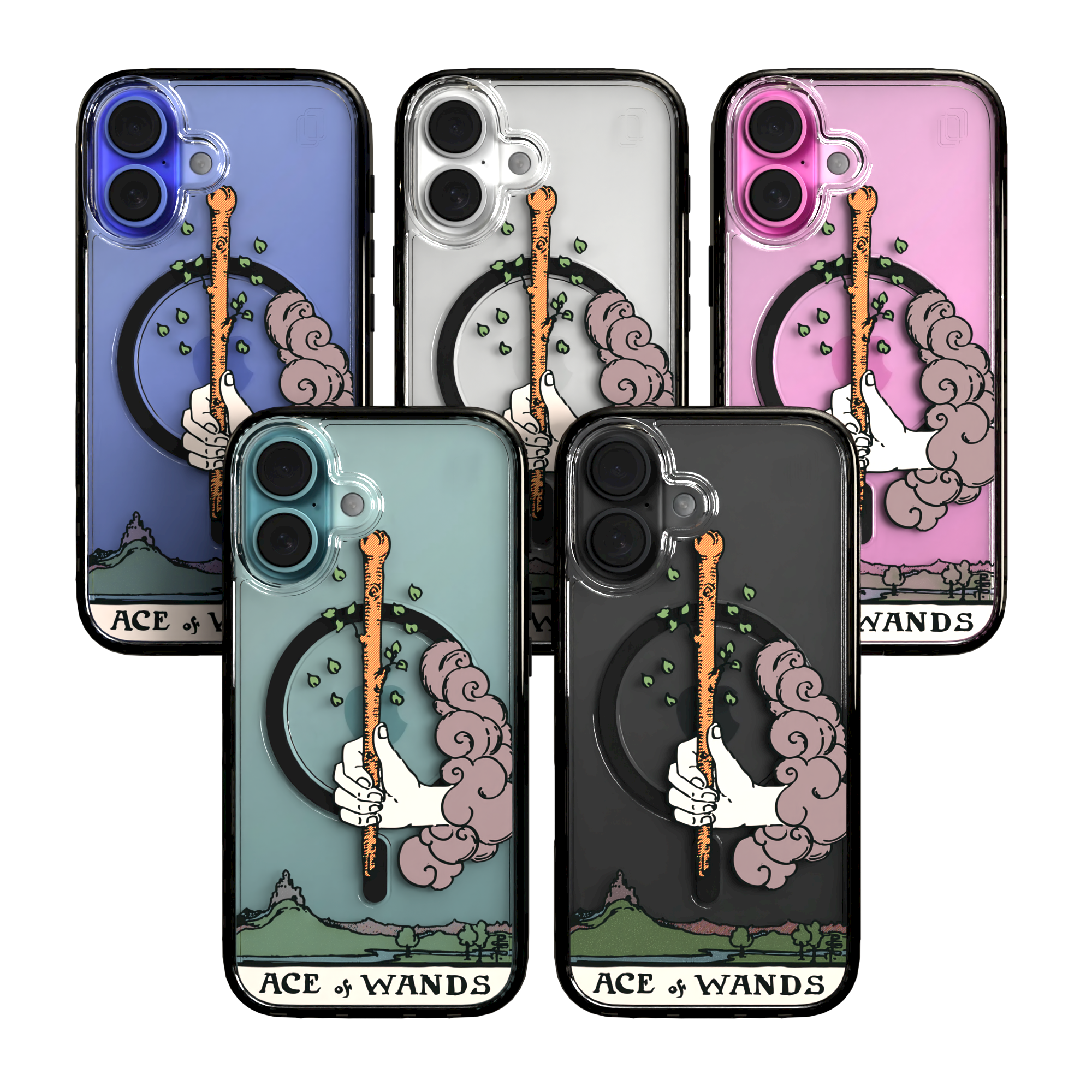 iPhone 16 Series | MagSafe | Tarot Collection | Ace of Wands Ace of Wands - Color / iPhone 16 / Black