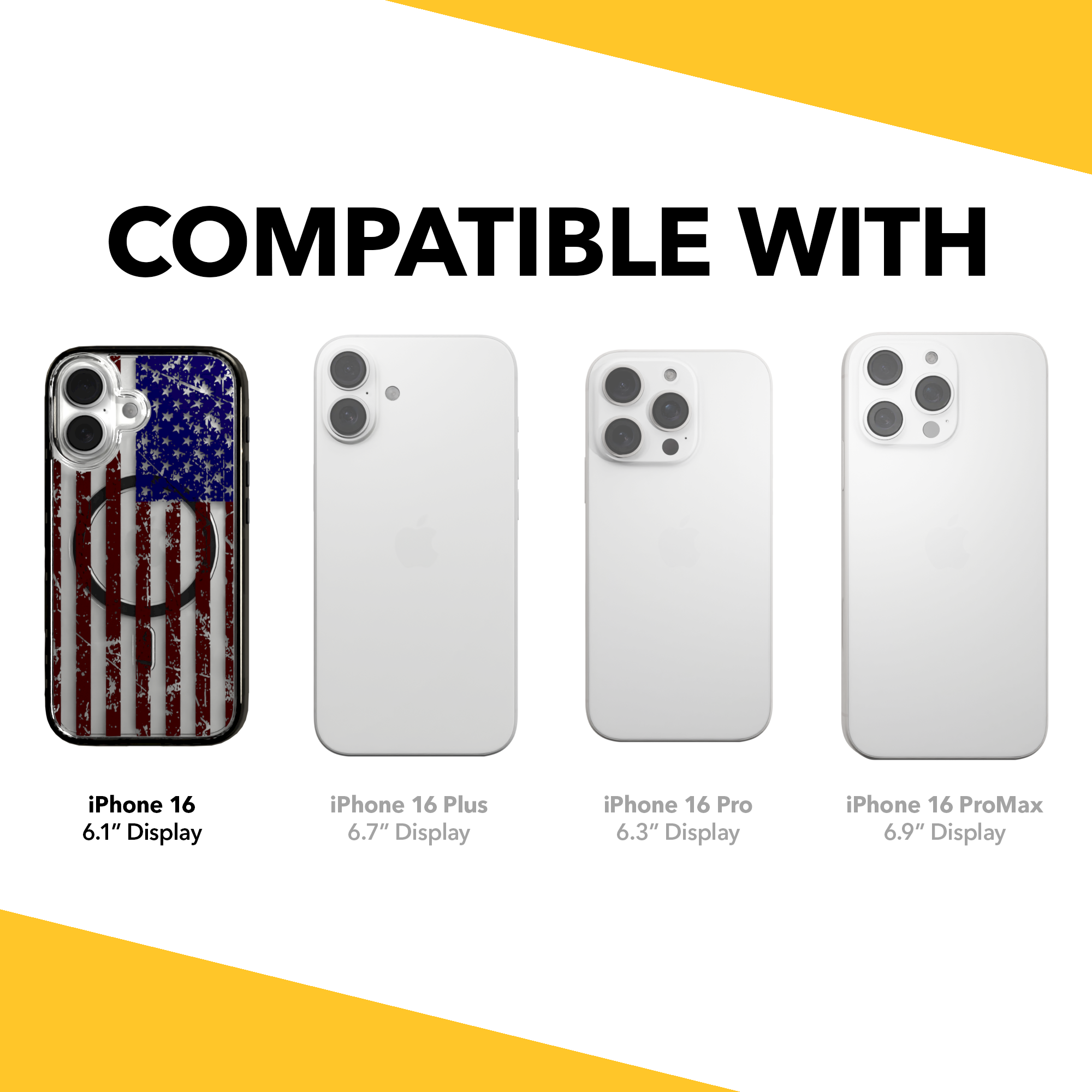 iPhone 16 Series | MagSafe | Red, White & Blue Case Collection | Old Glory Weathered American Flag Old Glory / iPhone 16 / Black