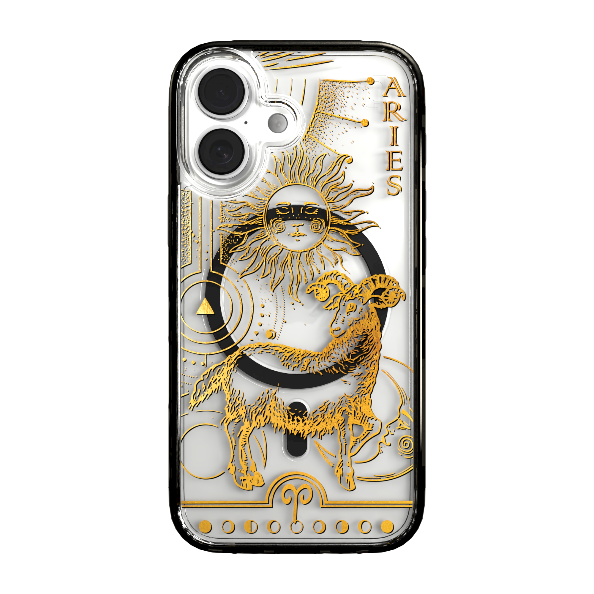 iPhone 16 Series | MagSafe | Zodiac Collection | Aries Aries Gold / iPhone 16 / Black