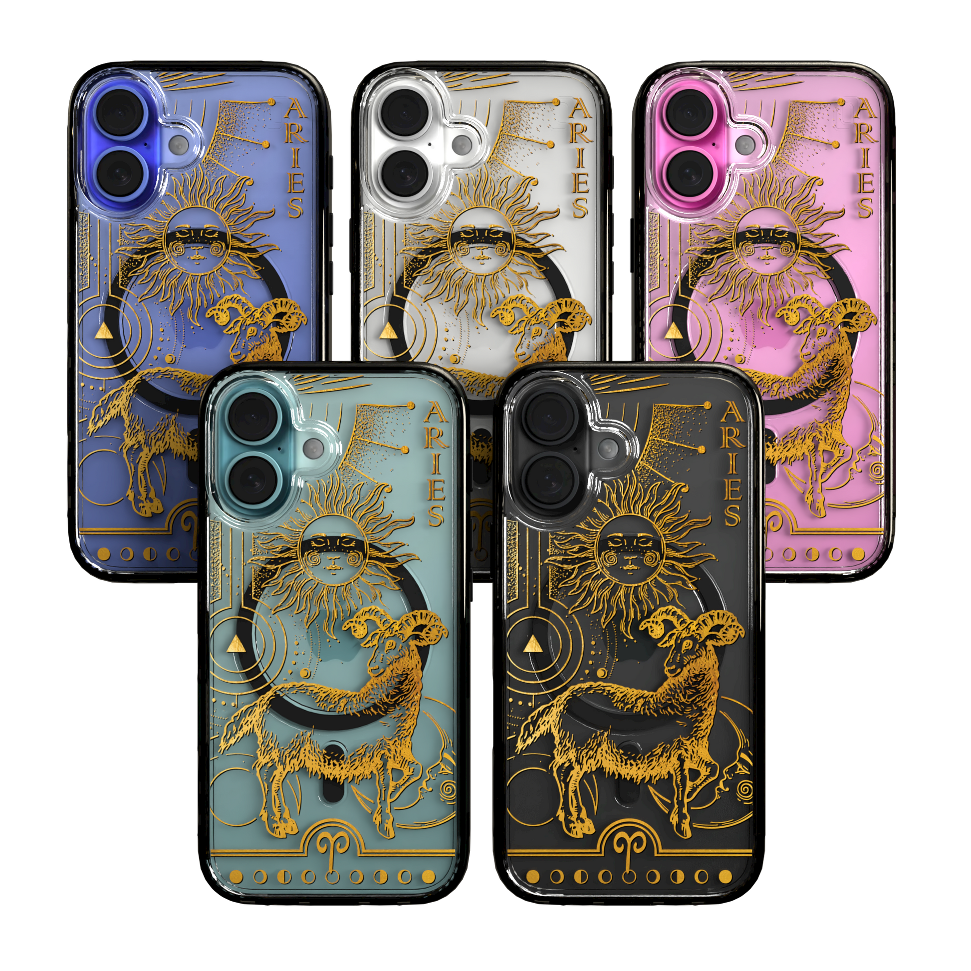 iPhone 16 Series | MagSafe | Zodiac Collection | Aries Aries Gold / iPhone 16 / Black