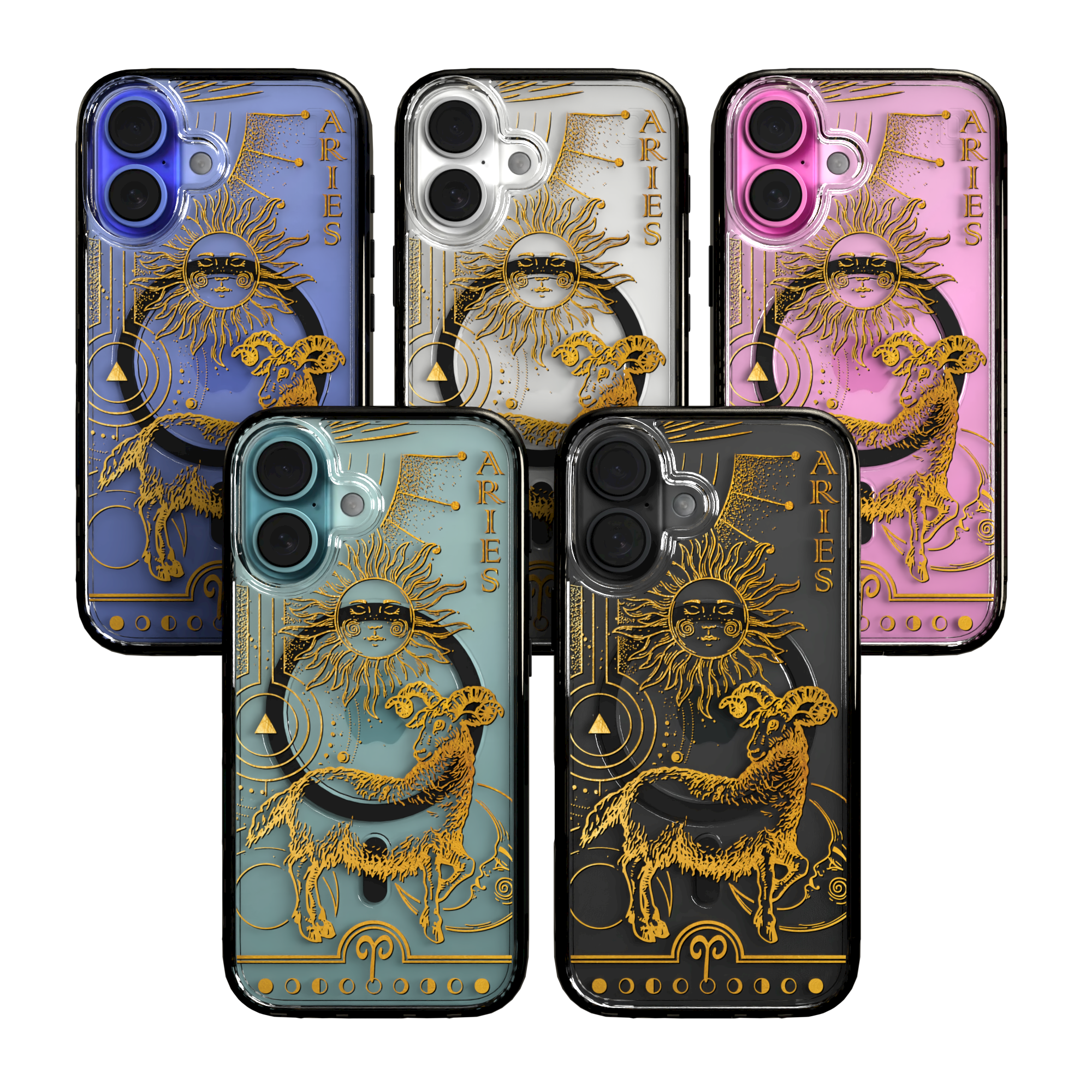 iPhone 16 Series | MagSafe | Zodiac Collection | Aries Aries Gold / iPhone 16 / Black