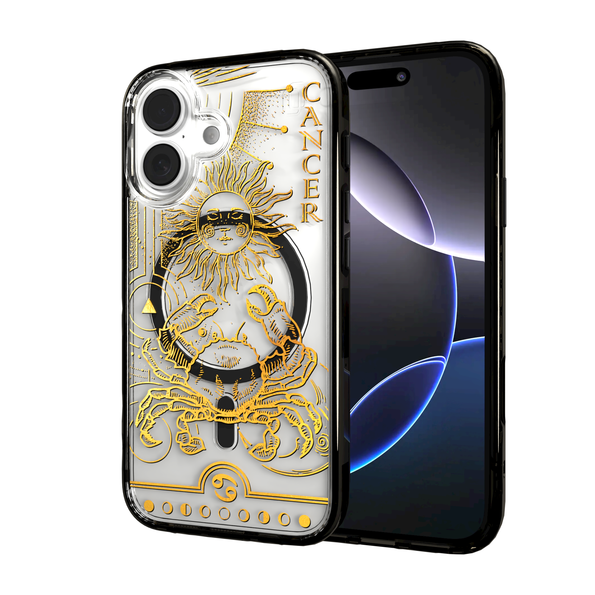 iPhone 16 Series | MagSafe | Zodiac Collection | Cancer Cancer Gold / iPhone 16 / Black