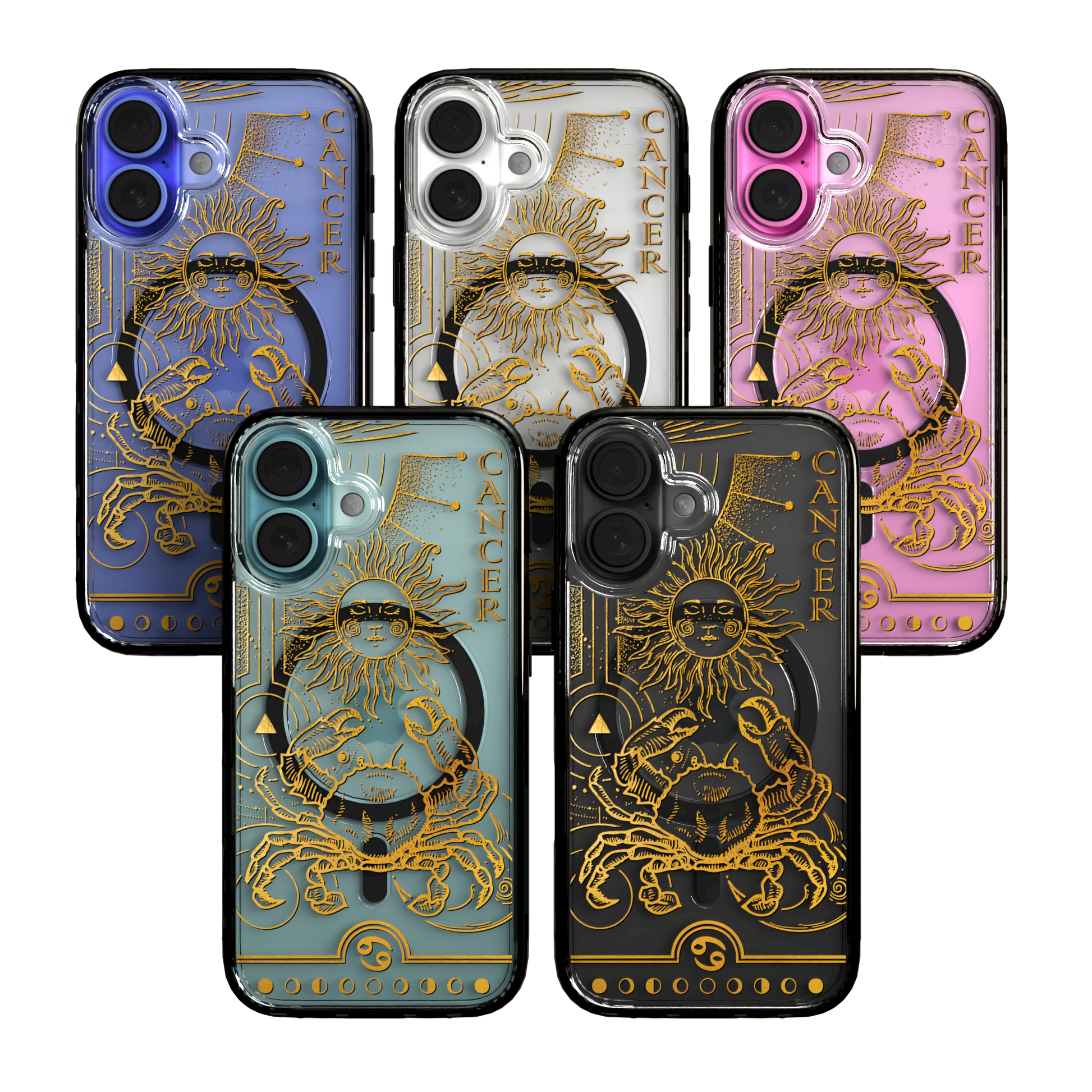 iPhone 16 Series | MagSafe | Zodiac Collection | Cancer Cancer Gold / iPhone 16 / Black