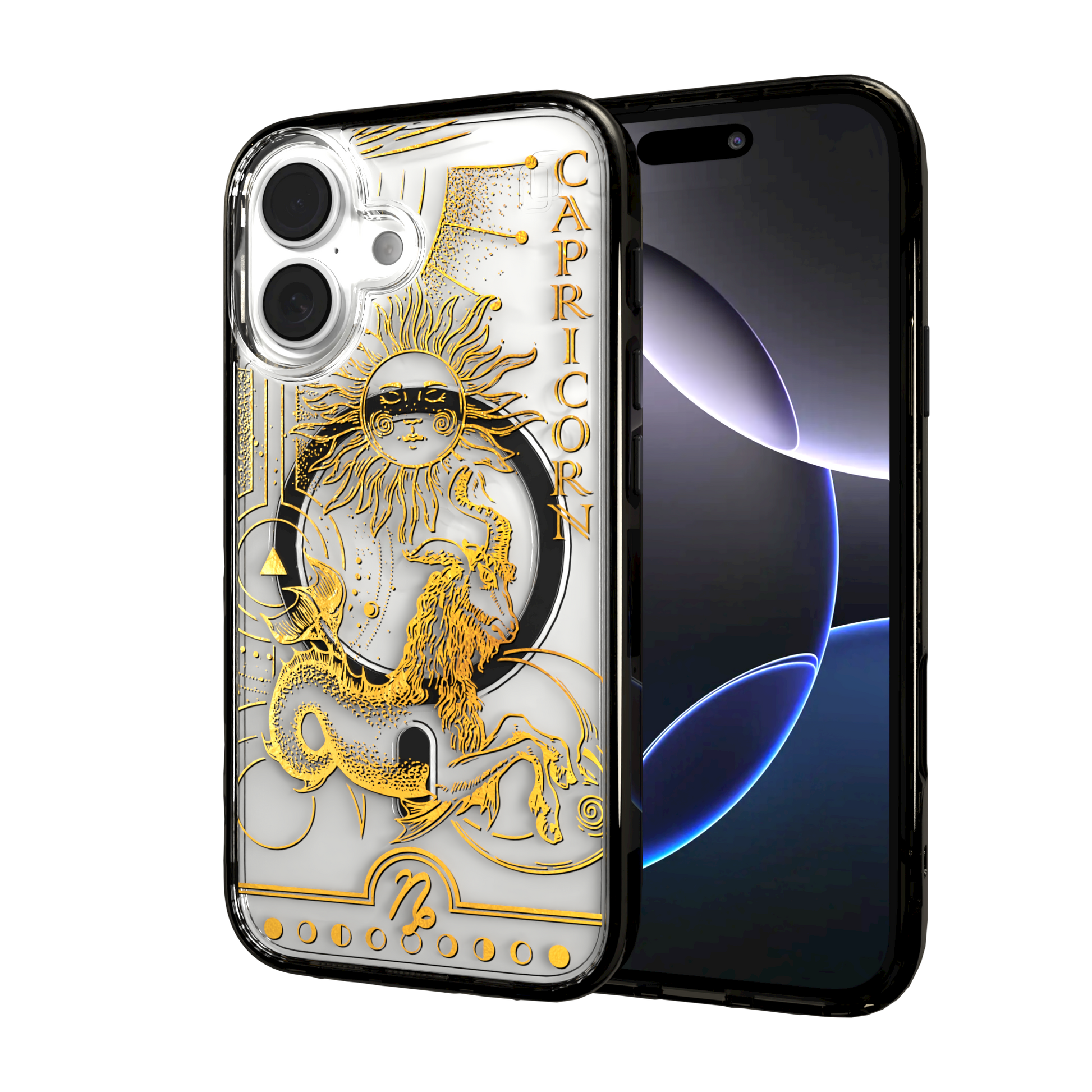 iPhone 16 Series | MagSafe | Zodiac Collection |Capricorn Capricorn Gold / iPhone 16 / Black