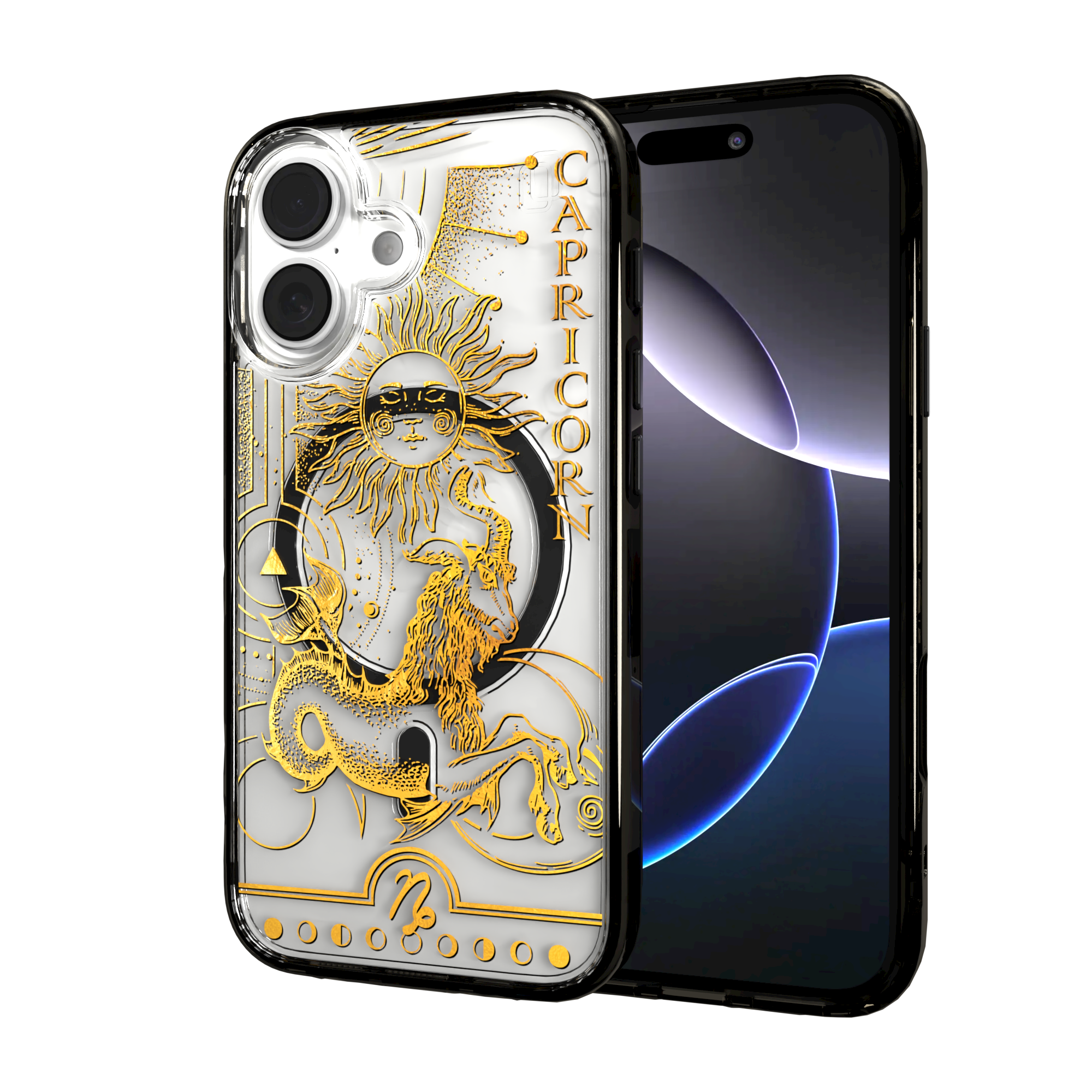 iPhone 16 Series | MagSafe | Zodiac Collection |Capricorn Capricorn Gold / iPhone 16 / Black