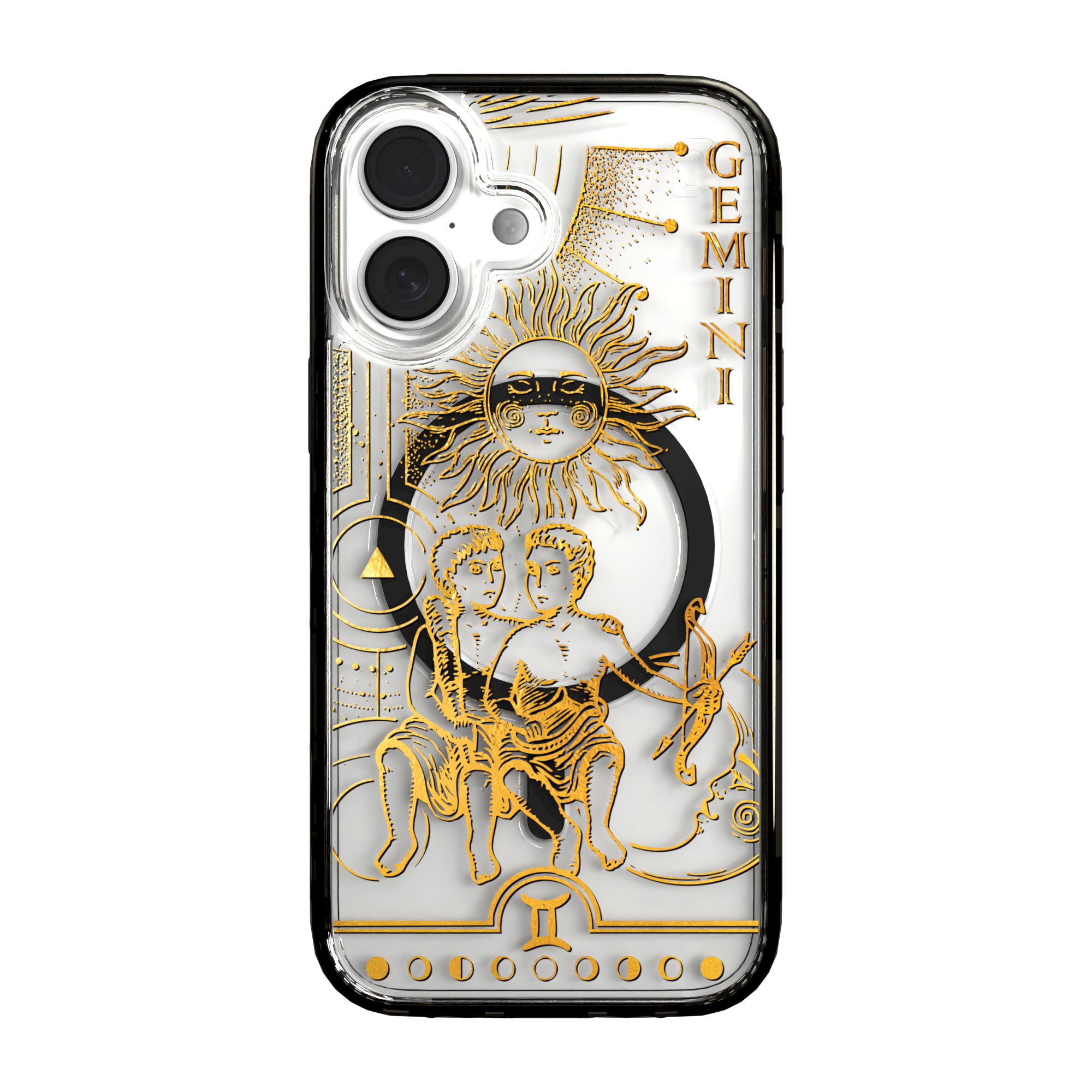 iPhone 16 Series | MagSafe | Zodiac Collection | Gemini Gemini Gold / iPhone 16 / Black