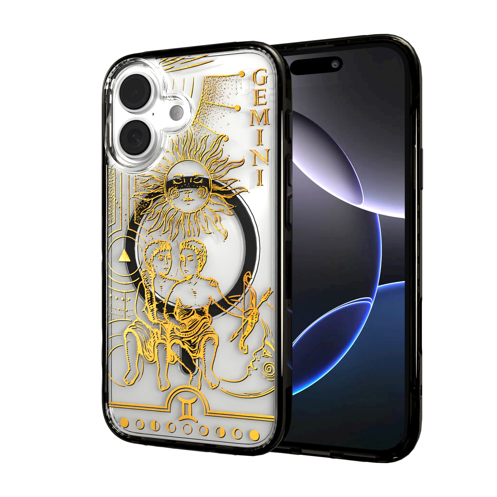 iPhone 16 Series | MagSafe | Zodiac Collection | Gemini Gemini Gold / iPhone 16 / Black