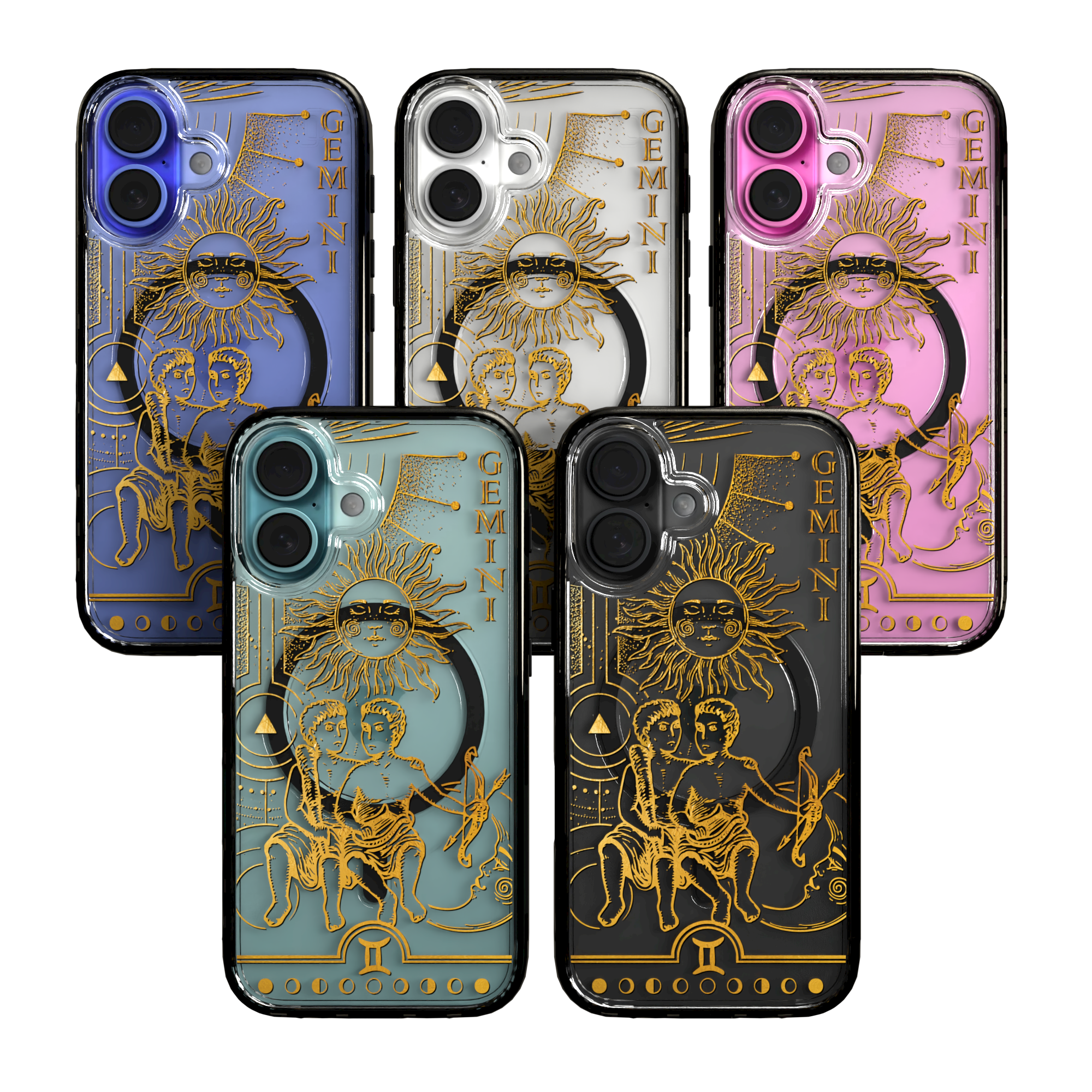 iPhone 16 Series | MagSafe | Zodiac Collection | Gemini Gemini Gold / iPhone 16 / Black